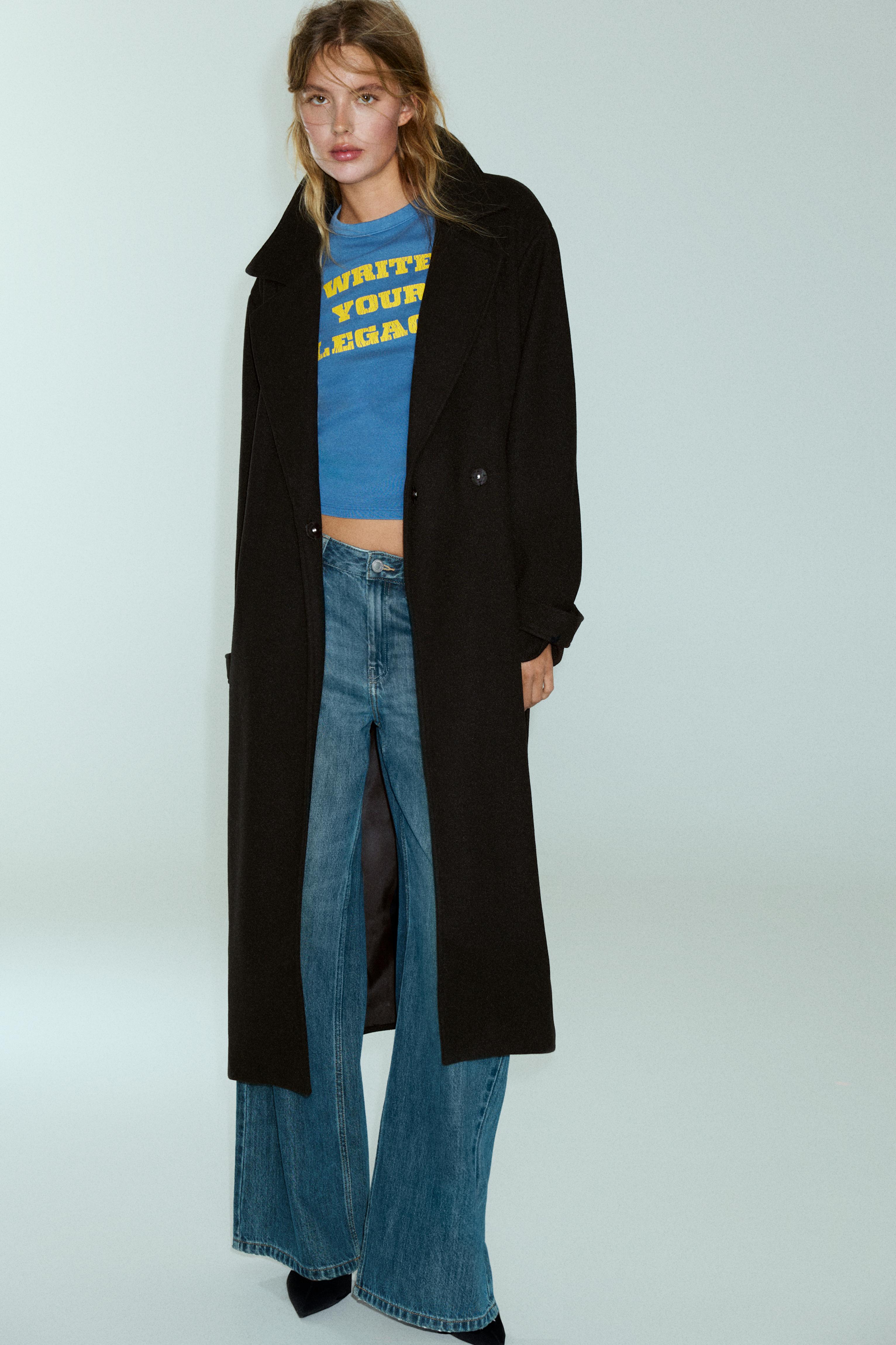 Long belted coat — Black