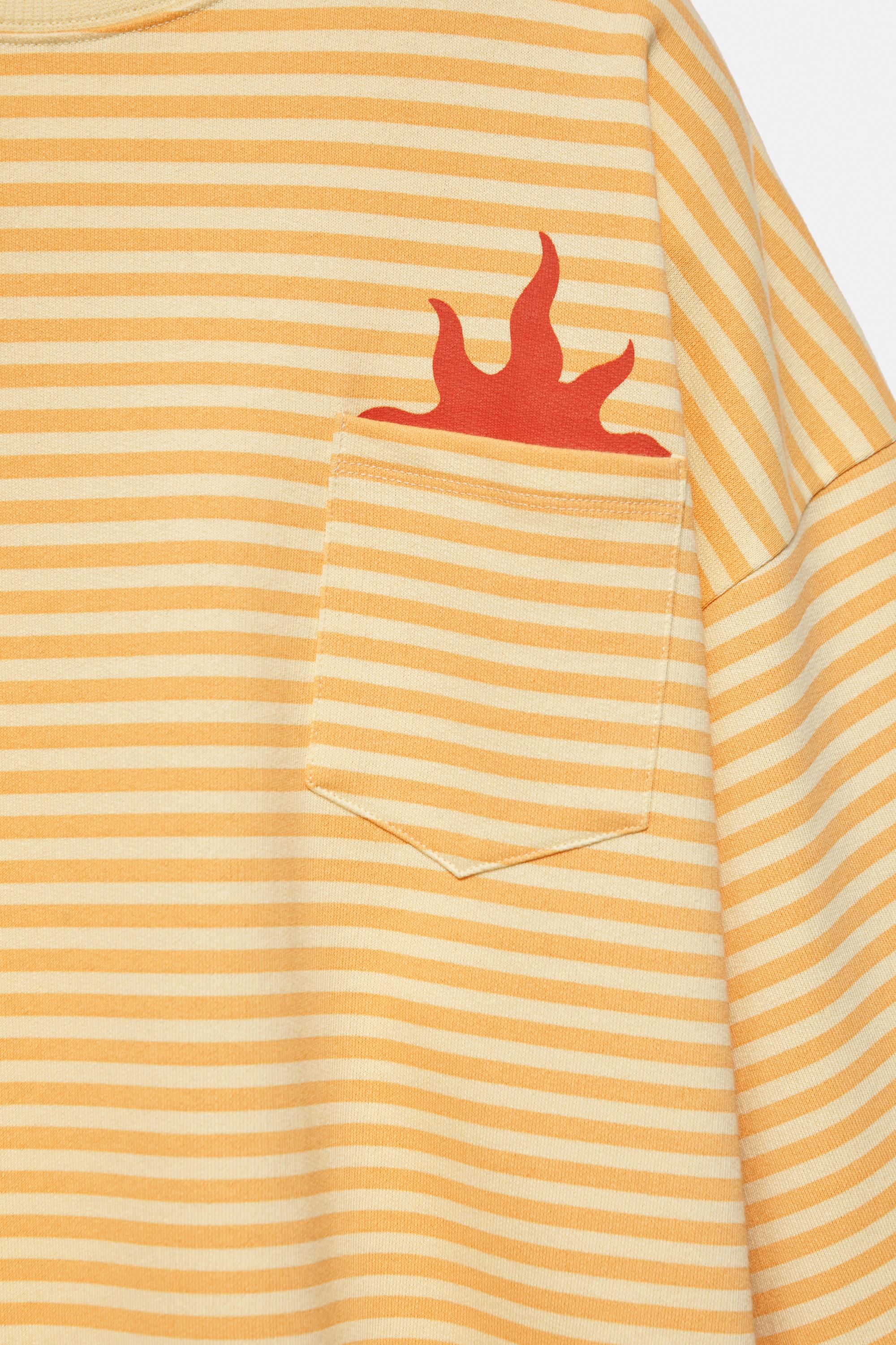 Oversized graphic striped sweatshirt — Yellow