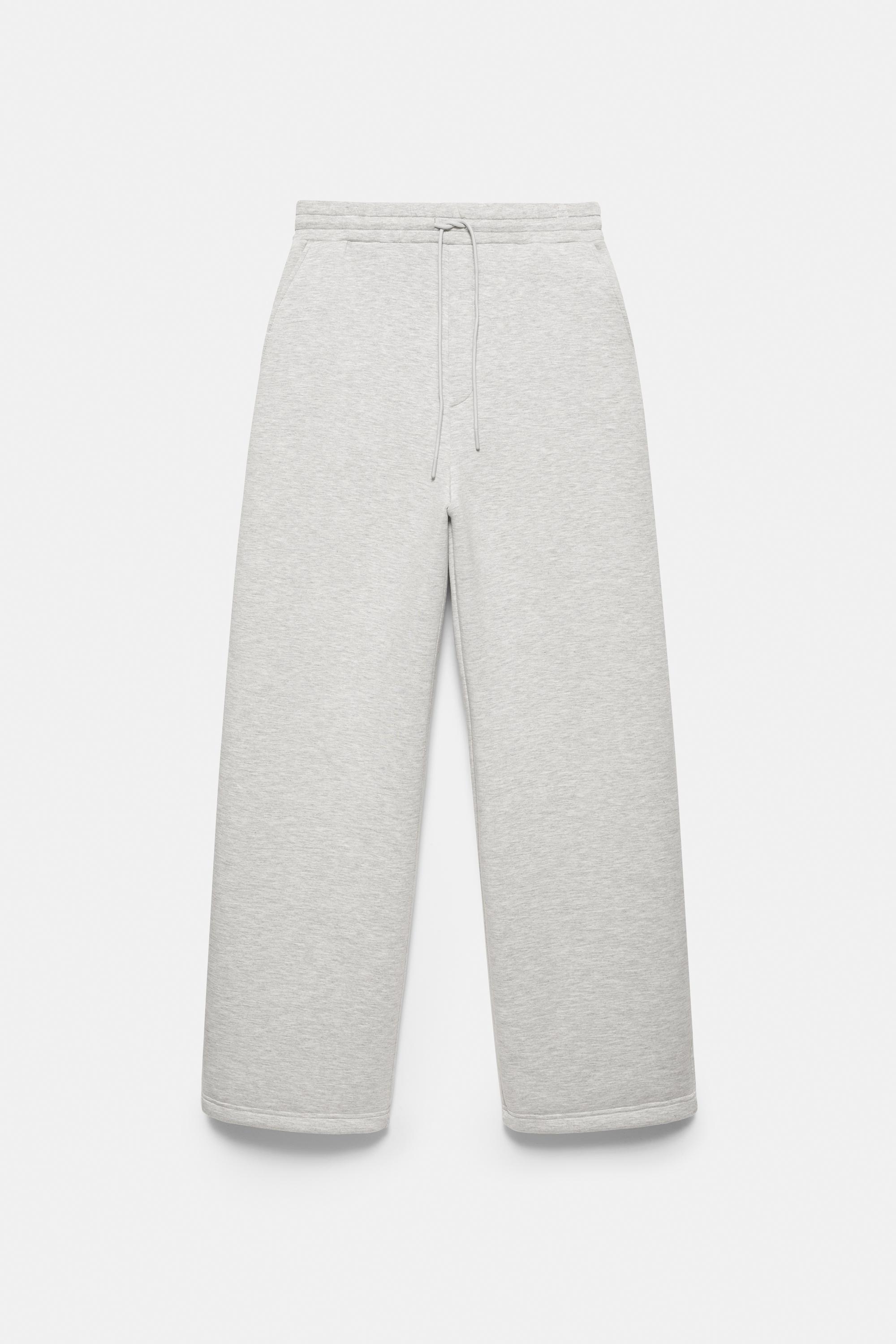 Neoprene-effect baggy trousers — Grey marl