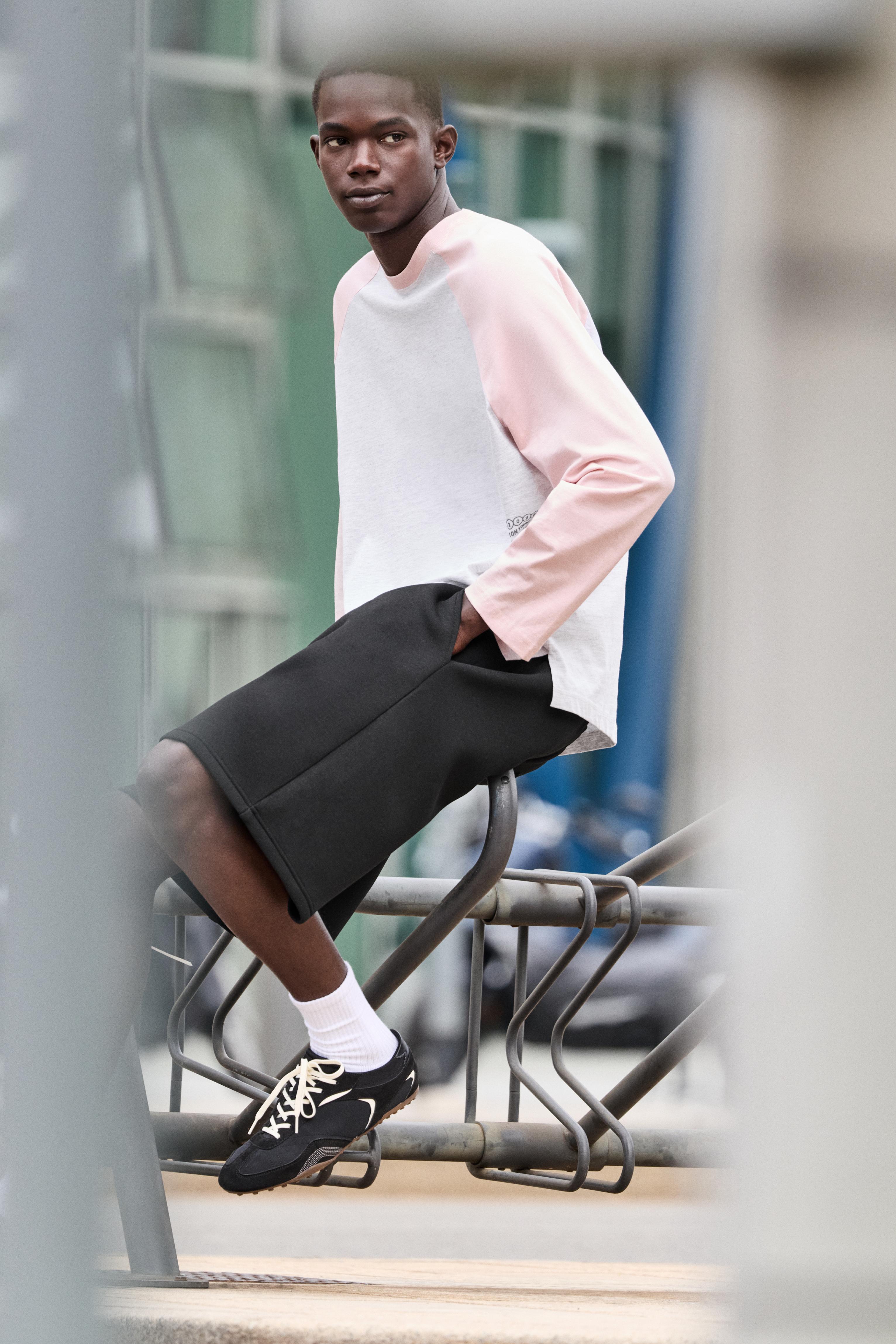 Raglan sleeve T-shirt — Pink