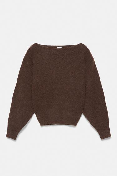 Asymmetric knit jumper — Brown 6