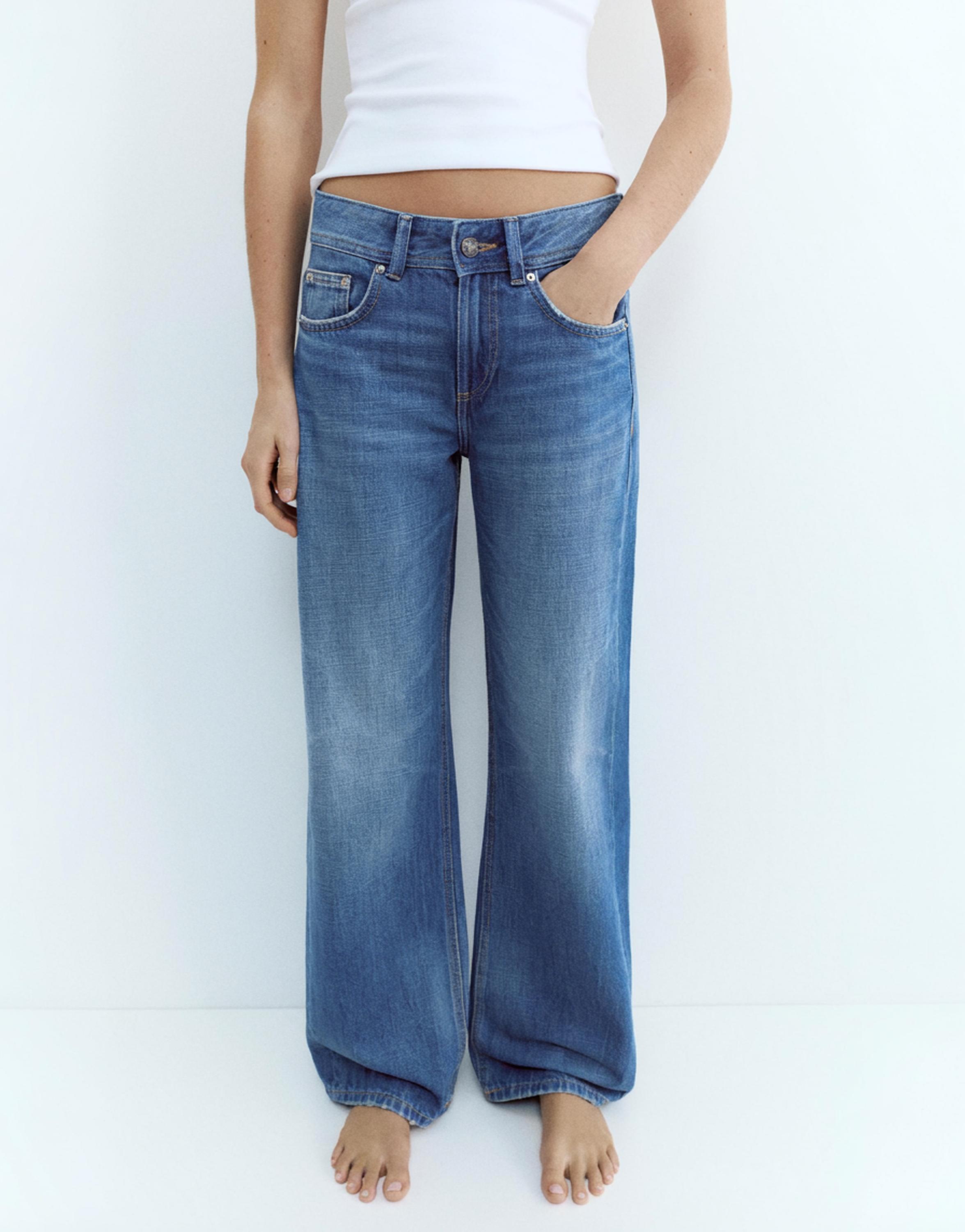 Low-rise straight-leg jeans — Ocean
