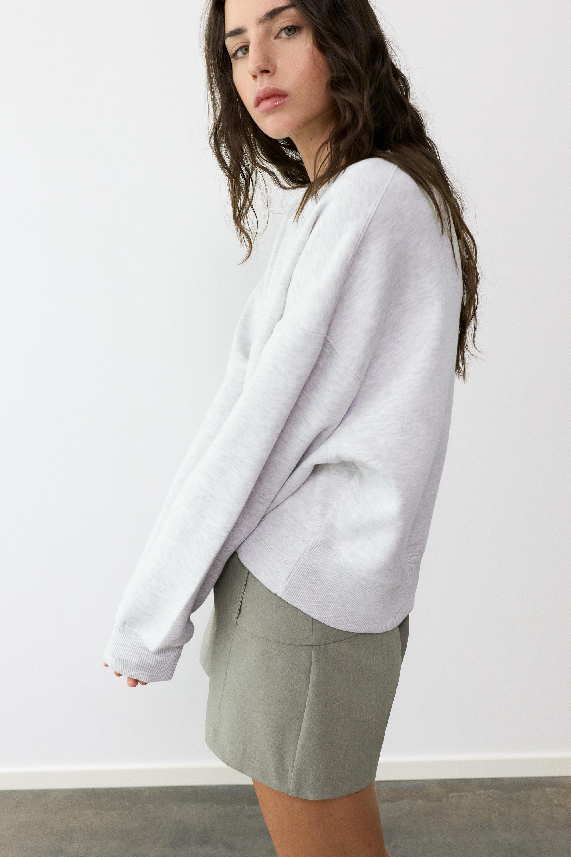Round neck sweatshirt — Grey marl