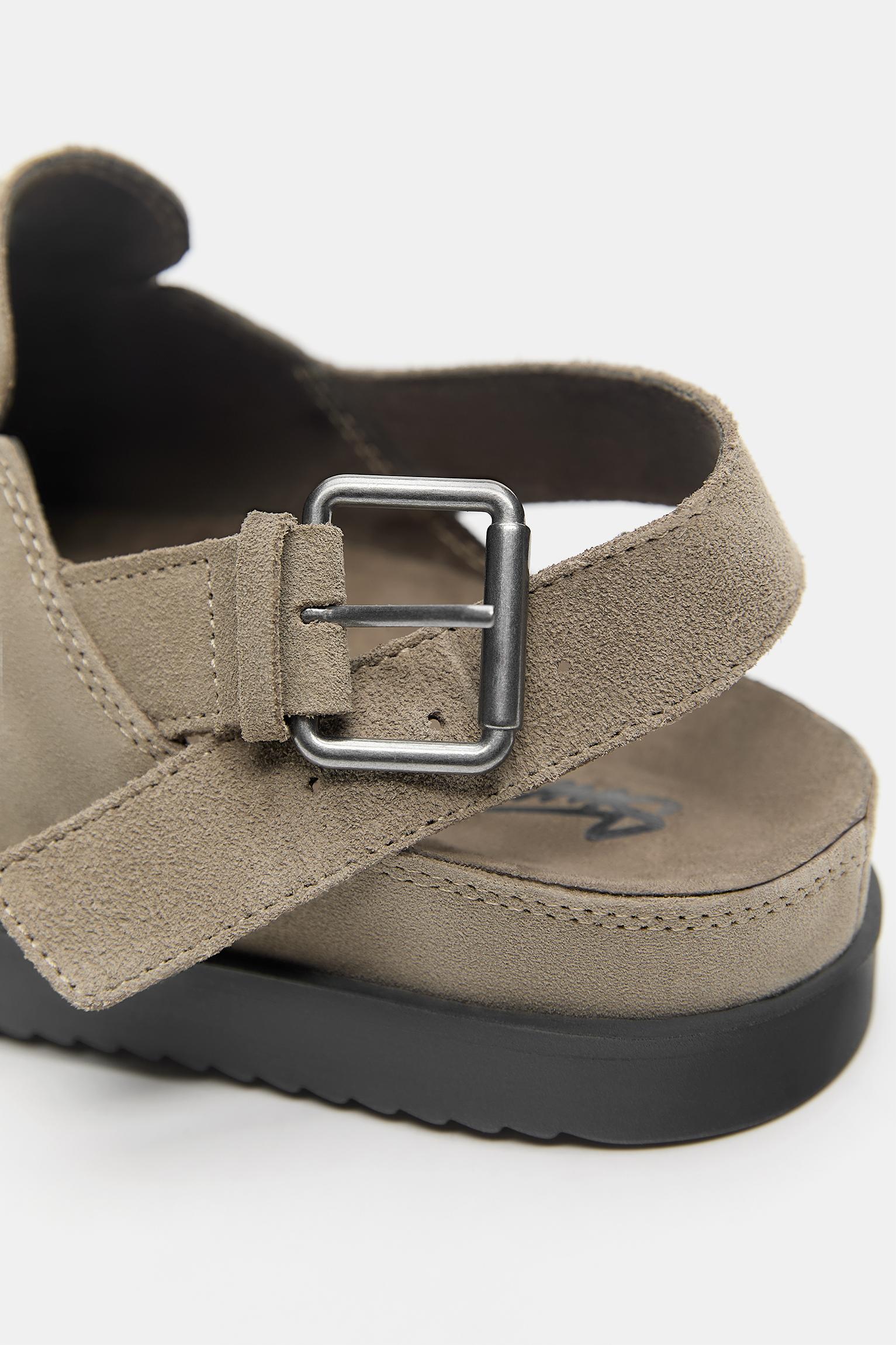Lace-up leather clogs STWD — Taupe