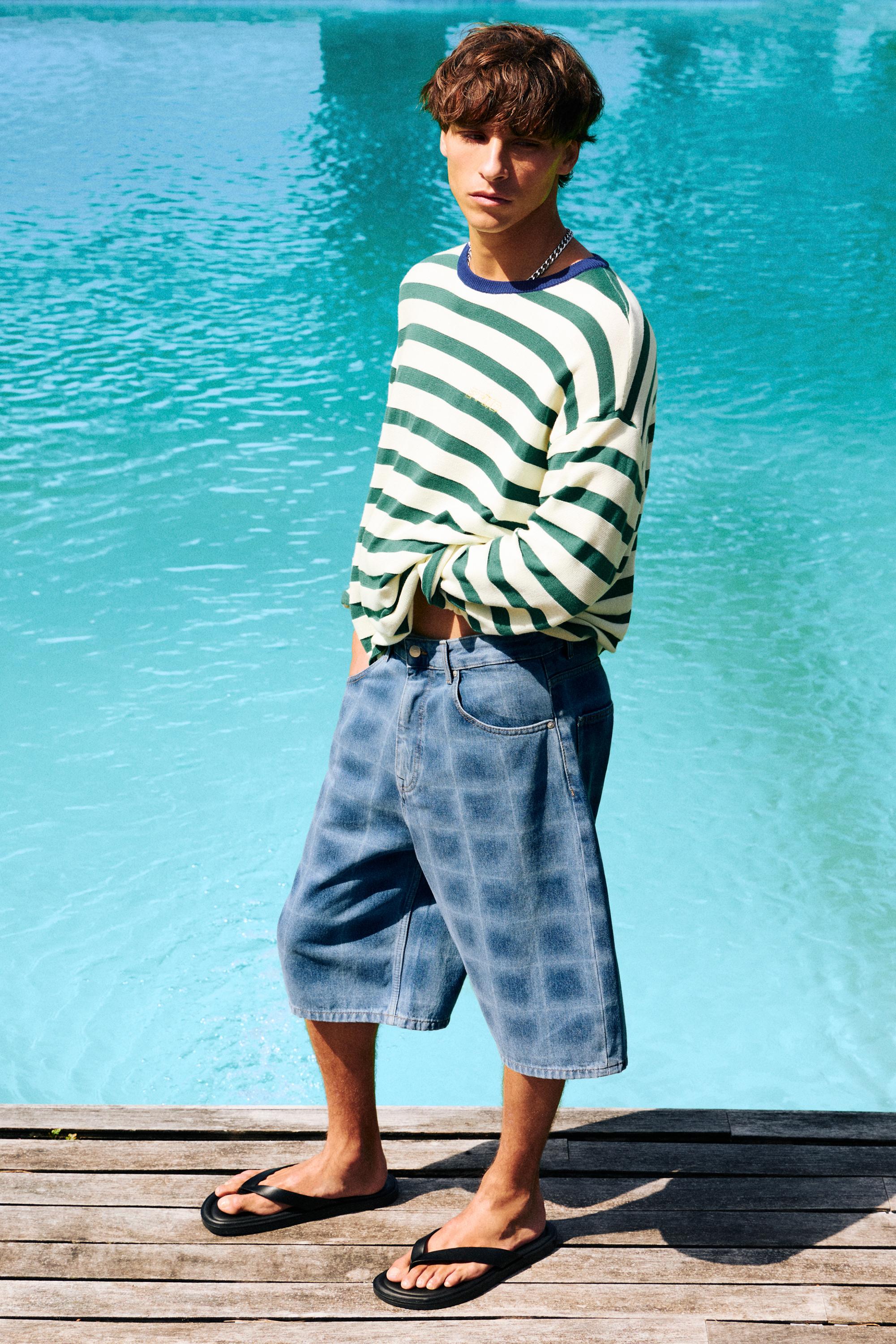 Bermuda Jeans Skater Laser Print