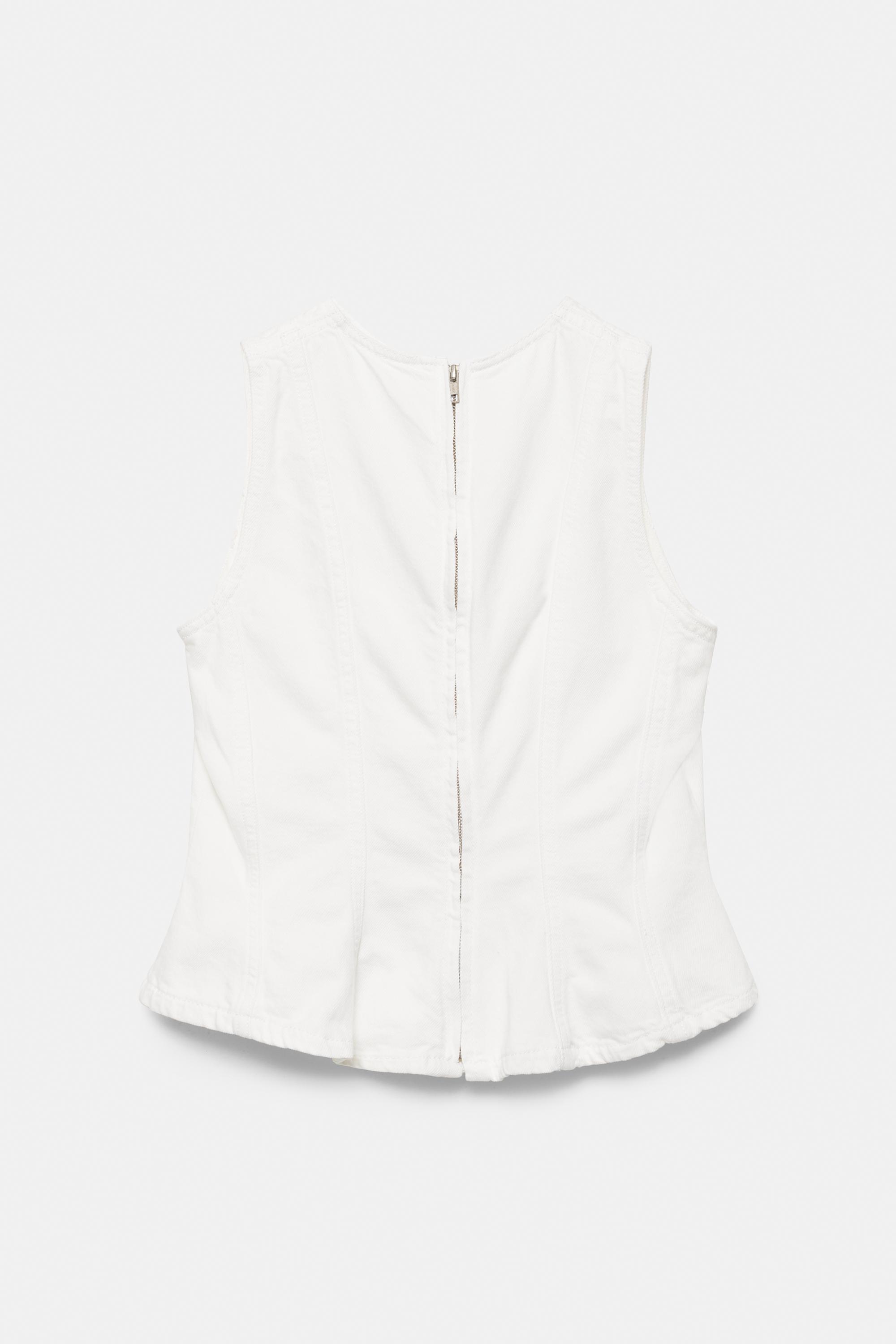 Denim peplum top - Görsel 3