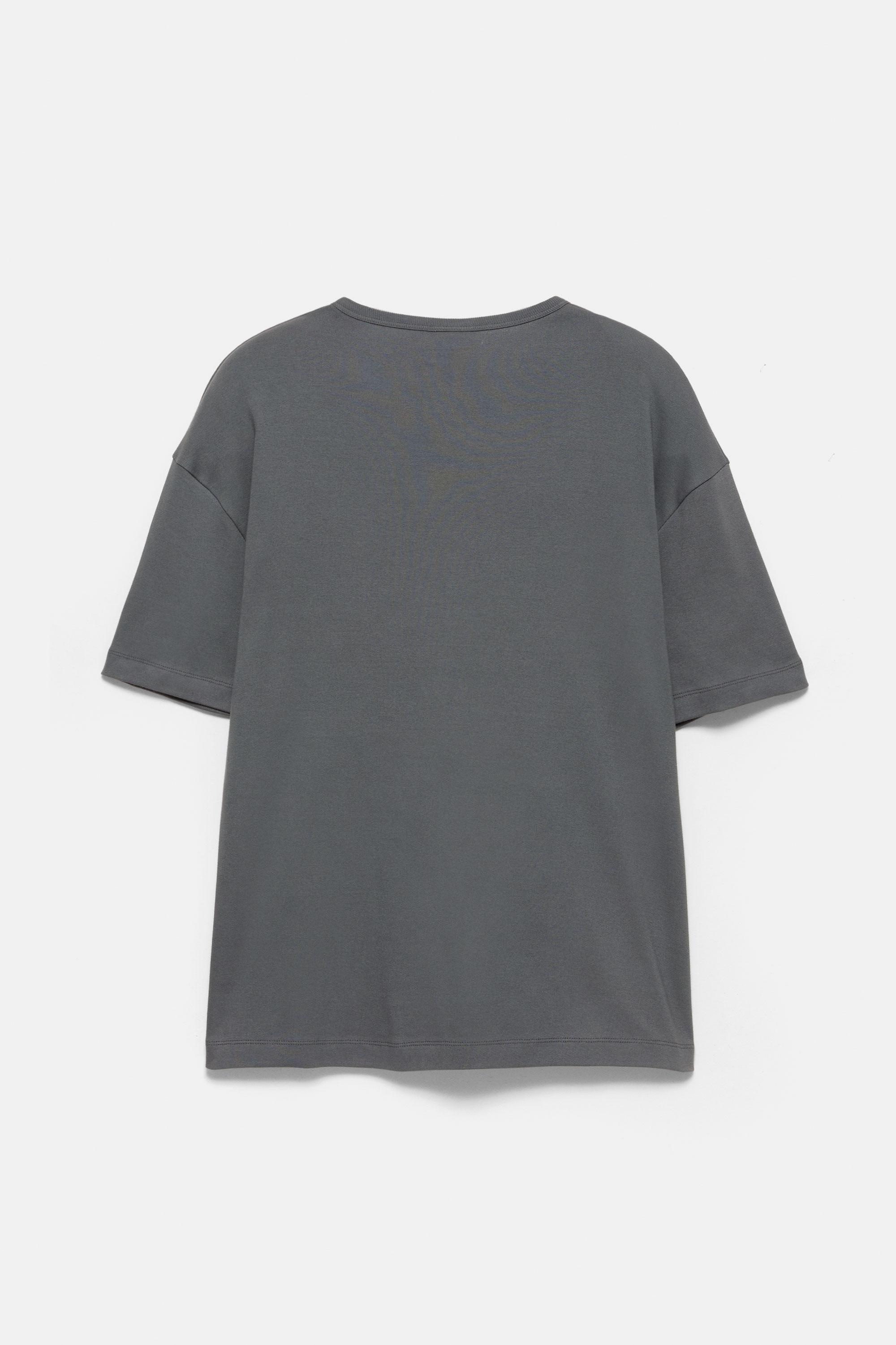 Basic Henley T-shirt — Anthracite grey