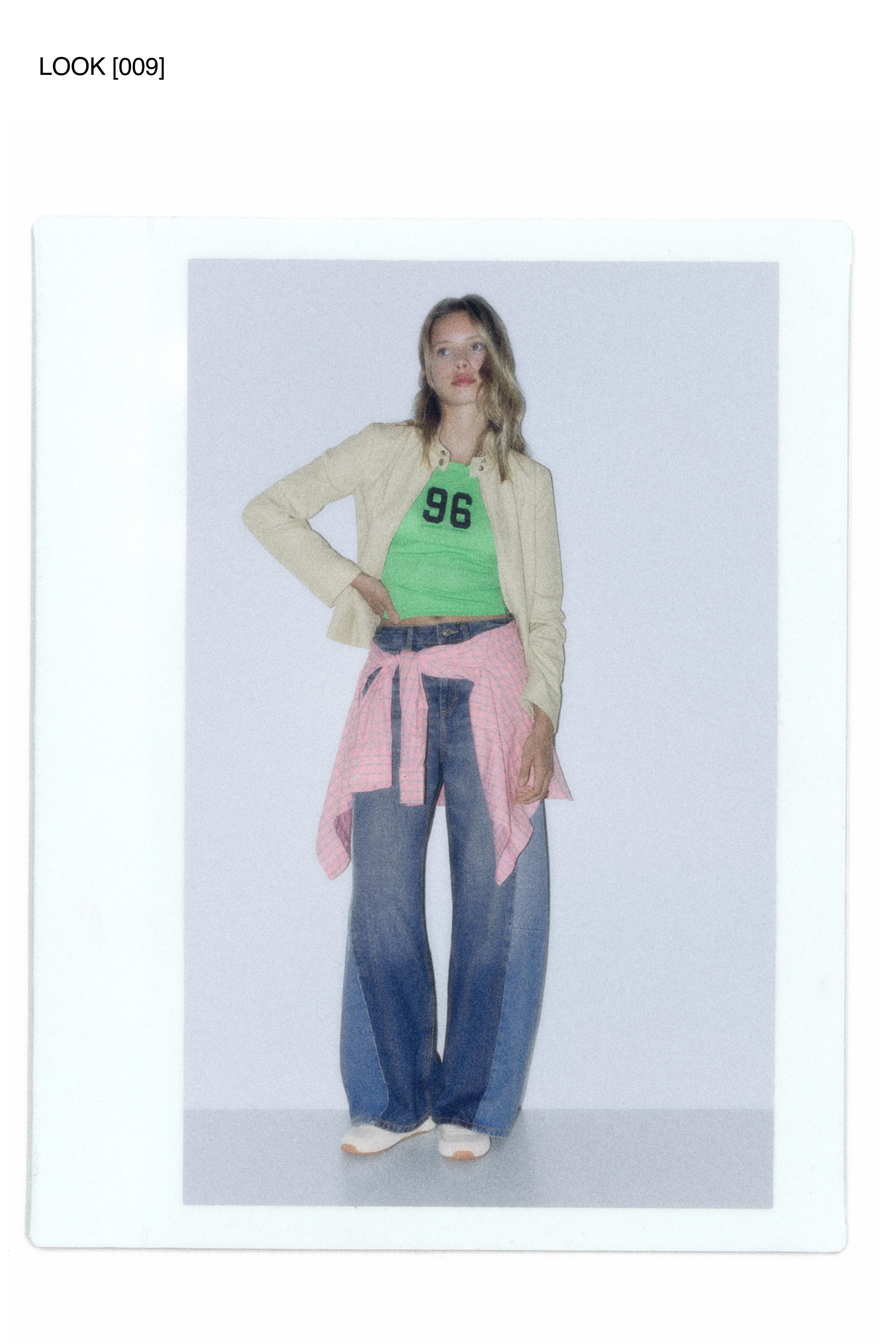 Patchwork barrel jeans — Medium blue