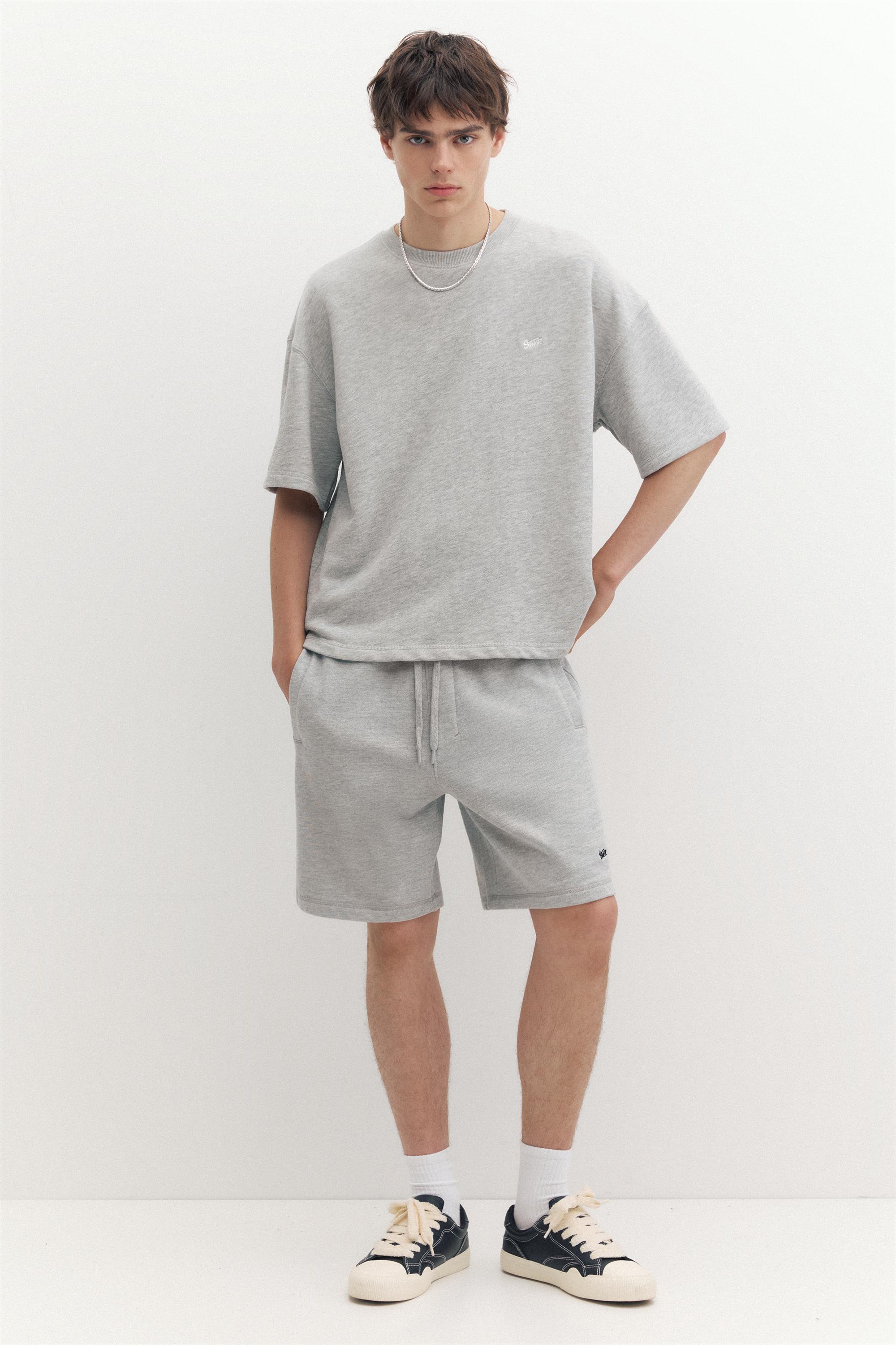 STWD jogger Bermuda shorts — Grey marl