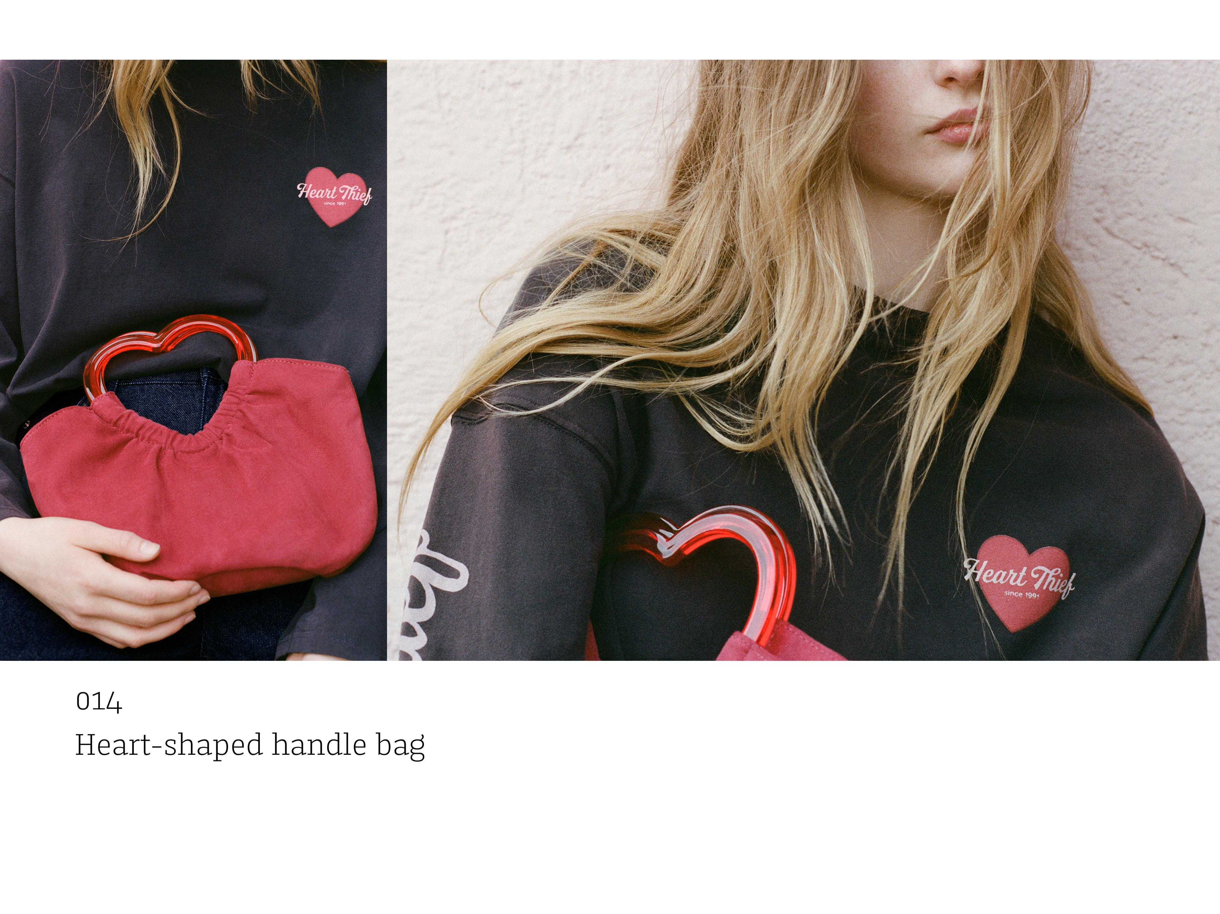 Heart-handle handbag — Red