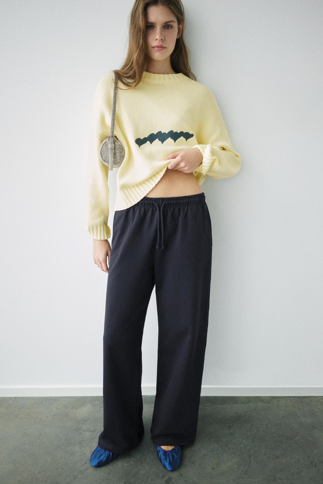 Wide-leg jogger trousers — Navy