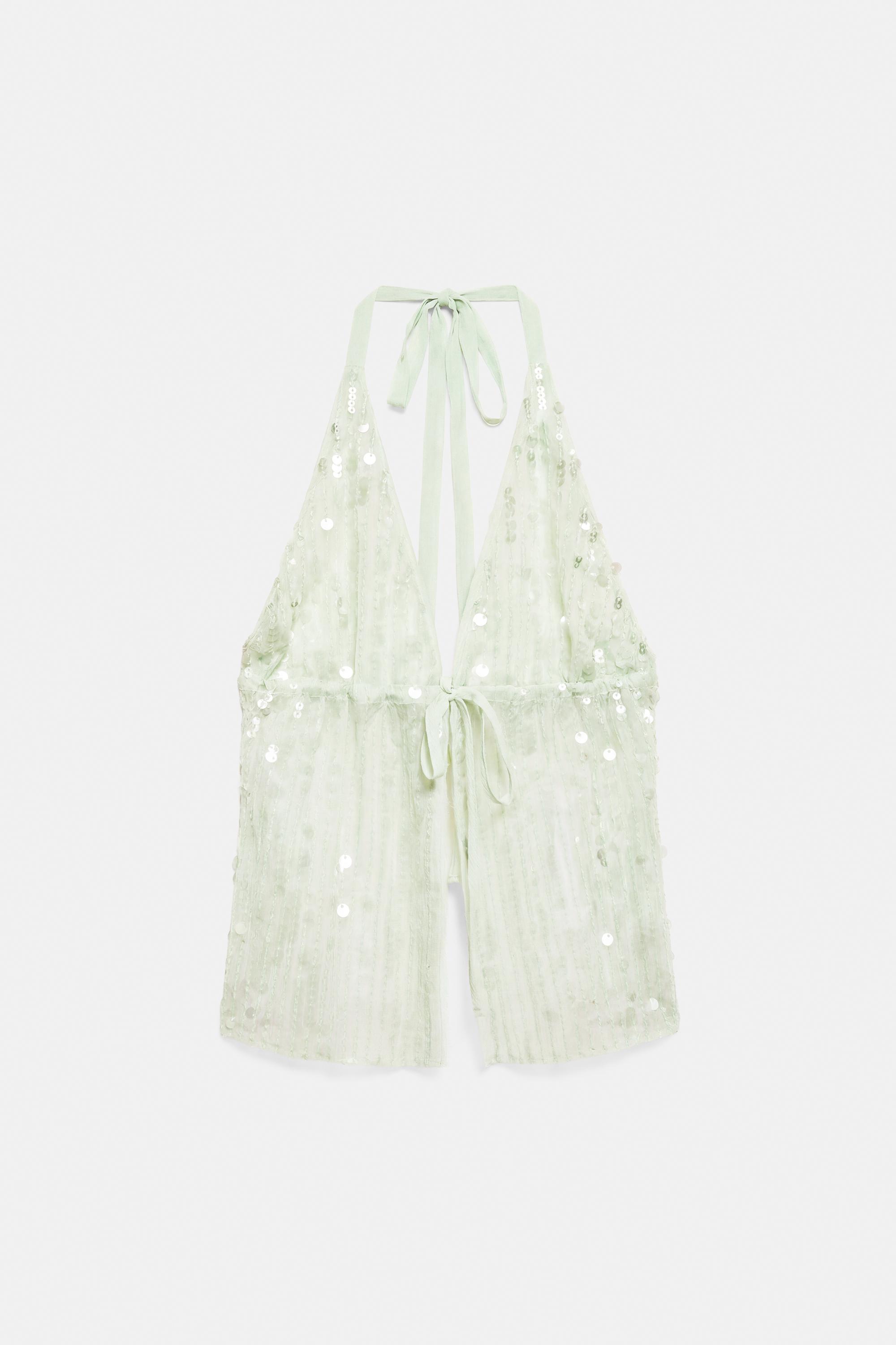 Sequin halter top — Aquamarine