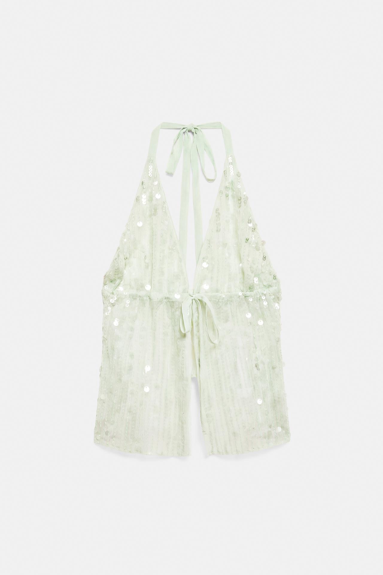 Sequin halter top — Aquamarine