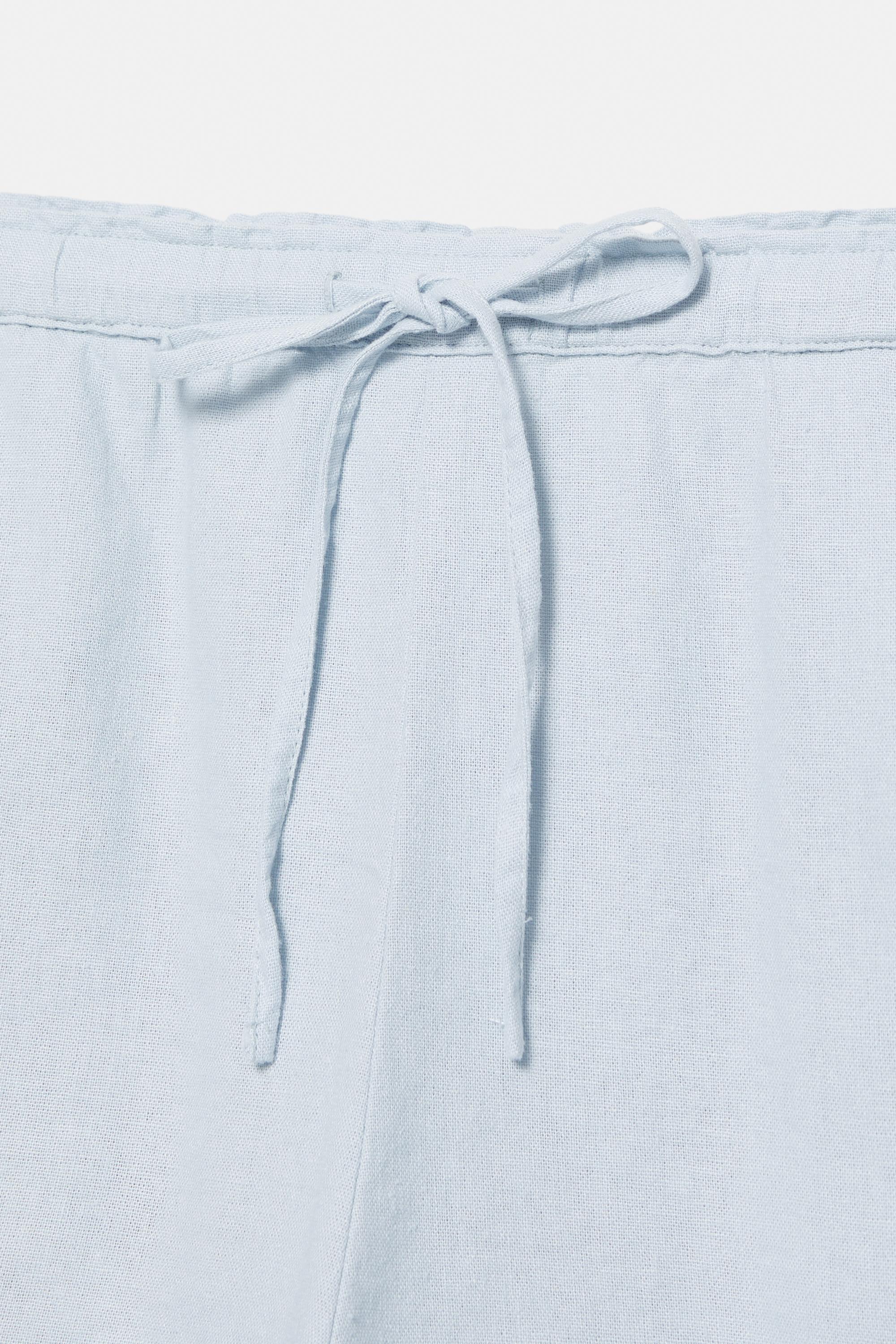 Linen blend shorts — Sky blue