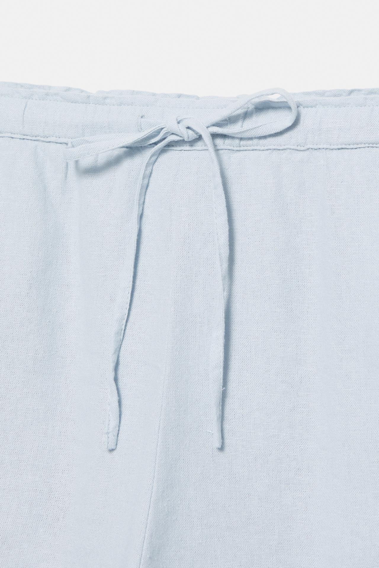Linen blend shorts — Sky blue