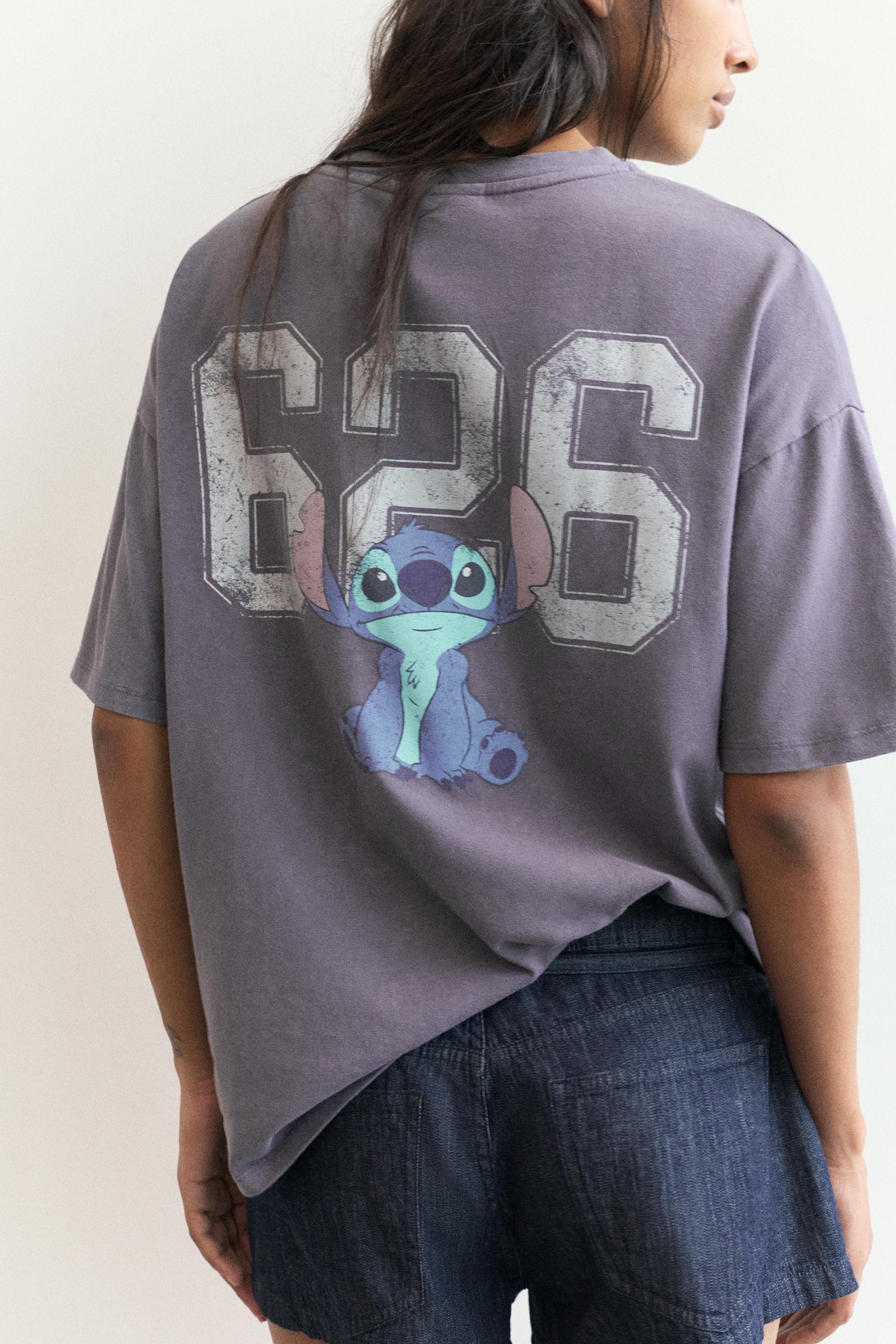 Lilo & Stitch cropped T-shirt — Faded black