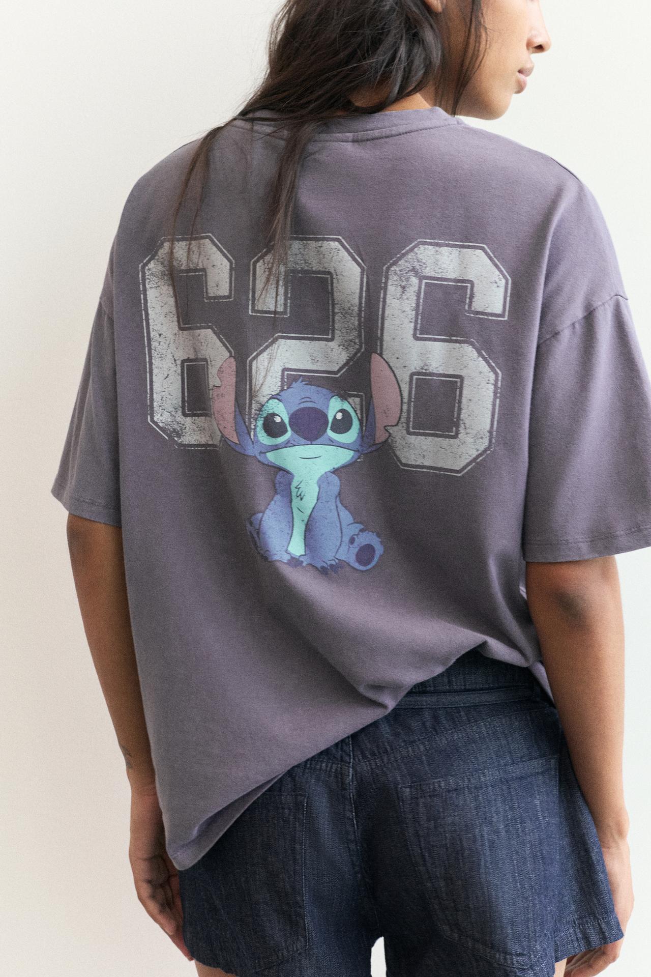Lilo & Stitch cropped T-shirt — Faded black