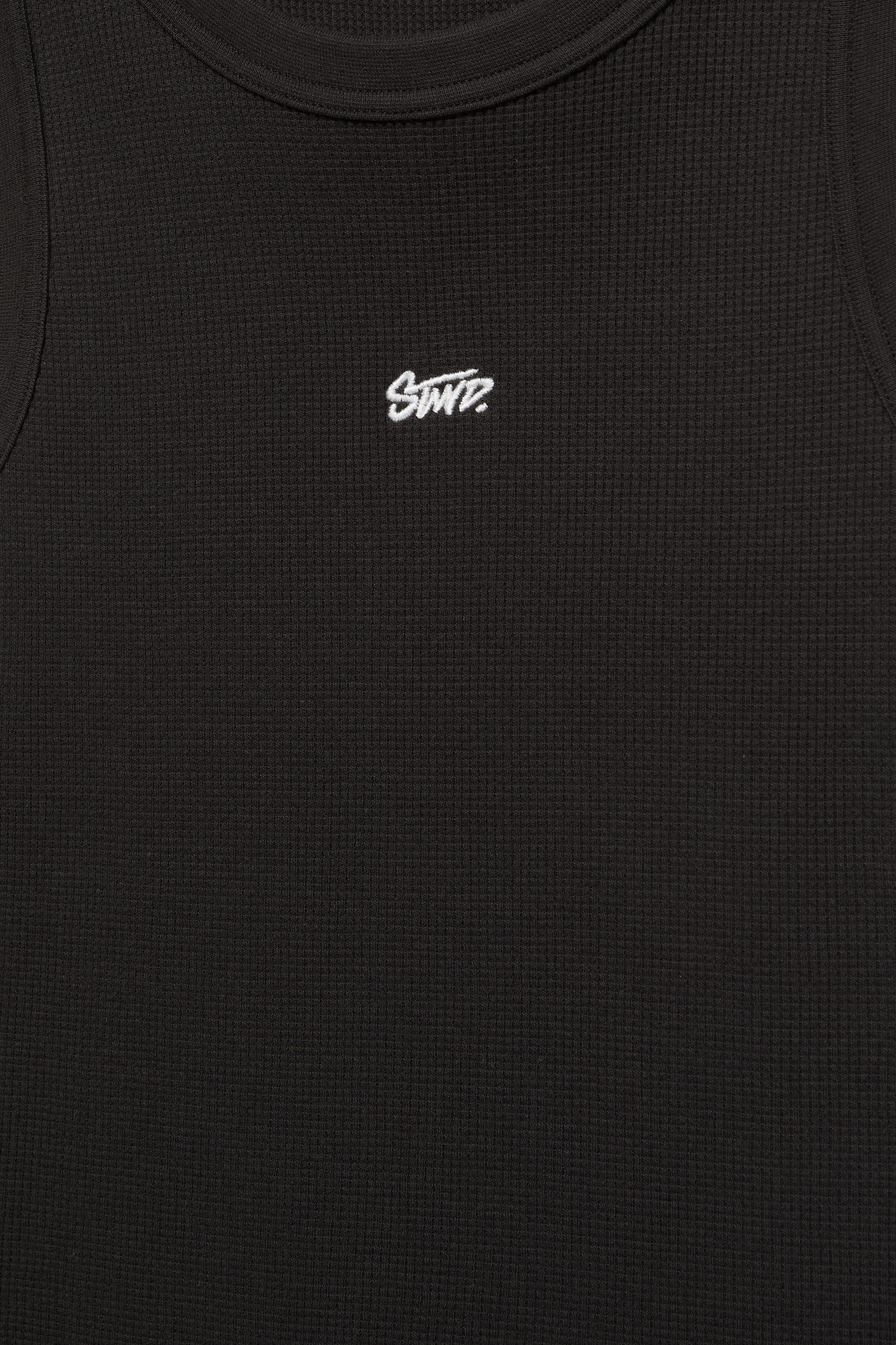 STWD waffle-knit vest — Black