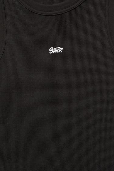 STWD waffle-knit vest — Black 7