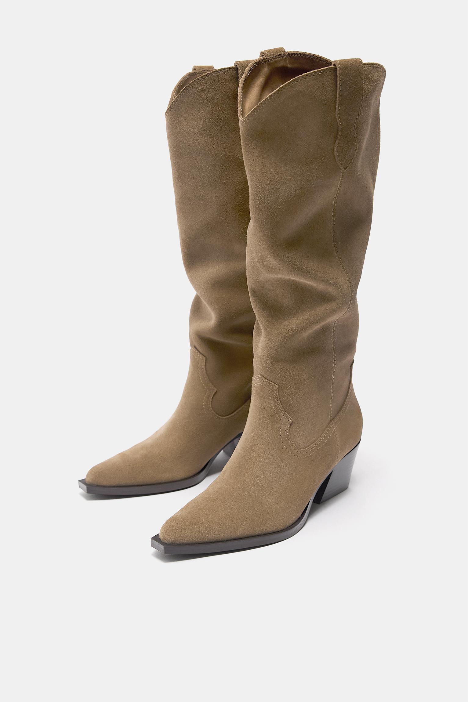 cowboy leather boots — Sand