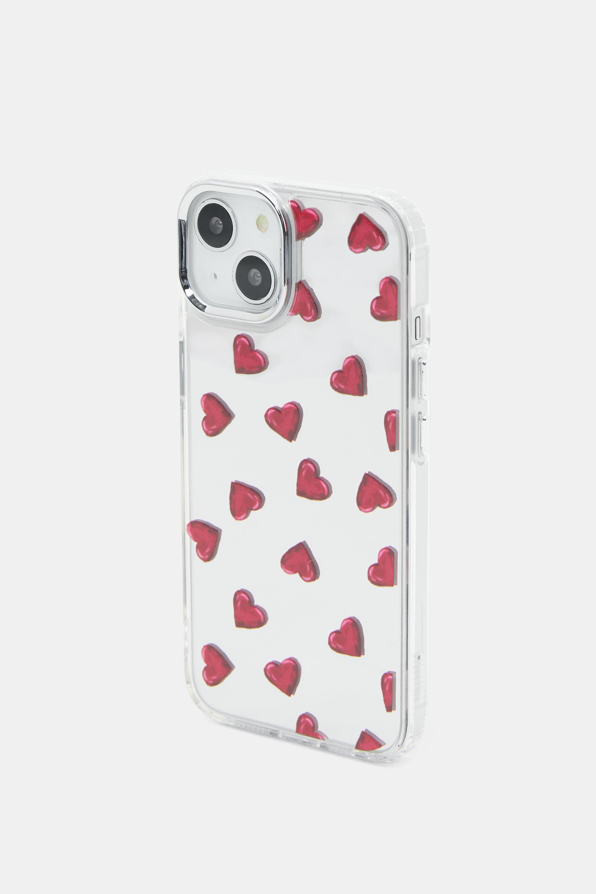 Hearts mirrored iPhone case — Red