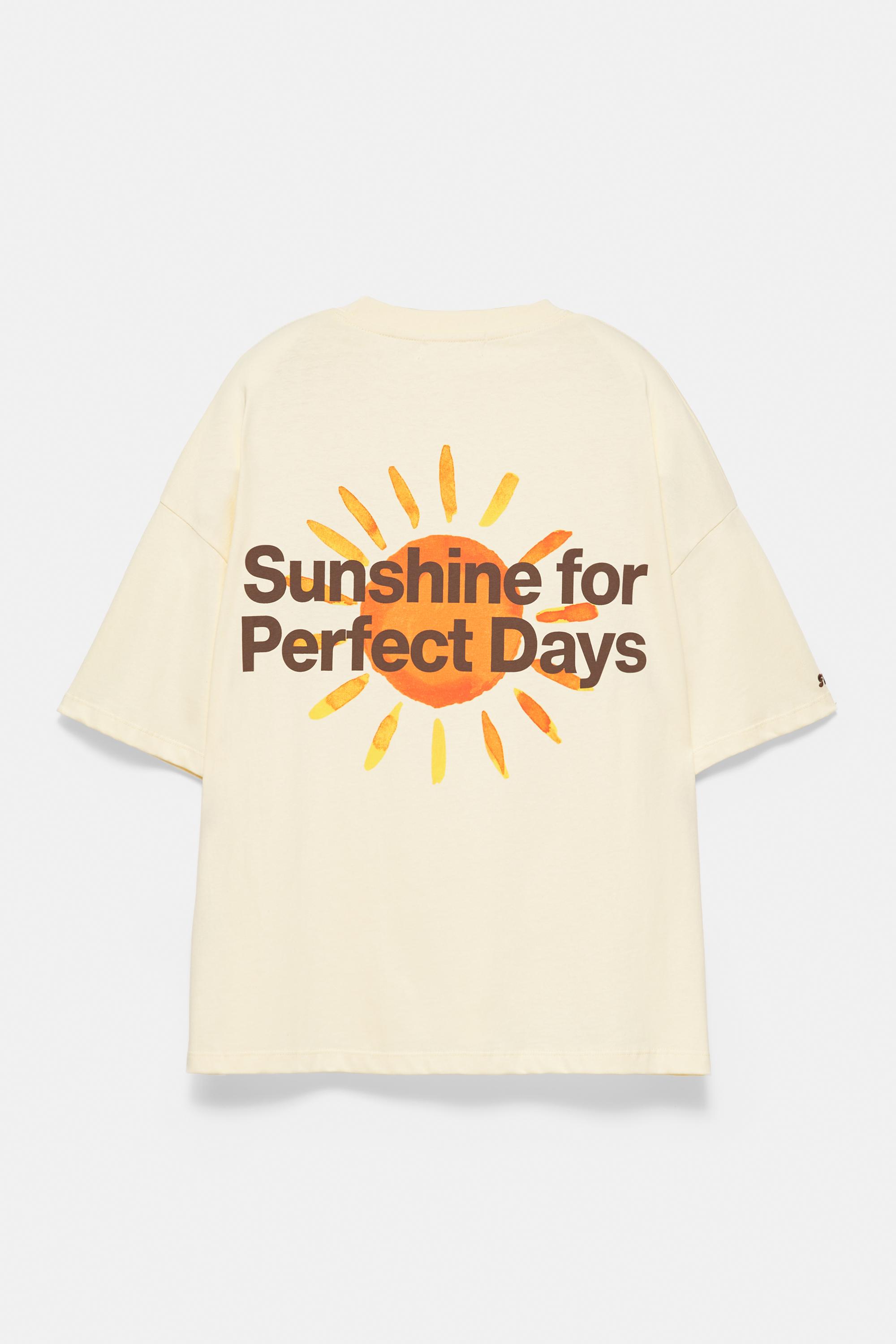 Oversize sun graphic T-shirt — Yellow
