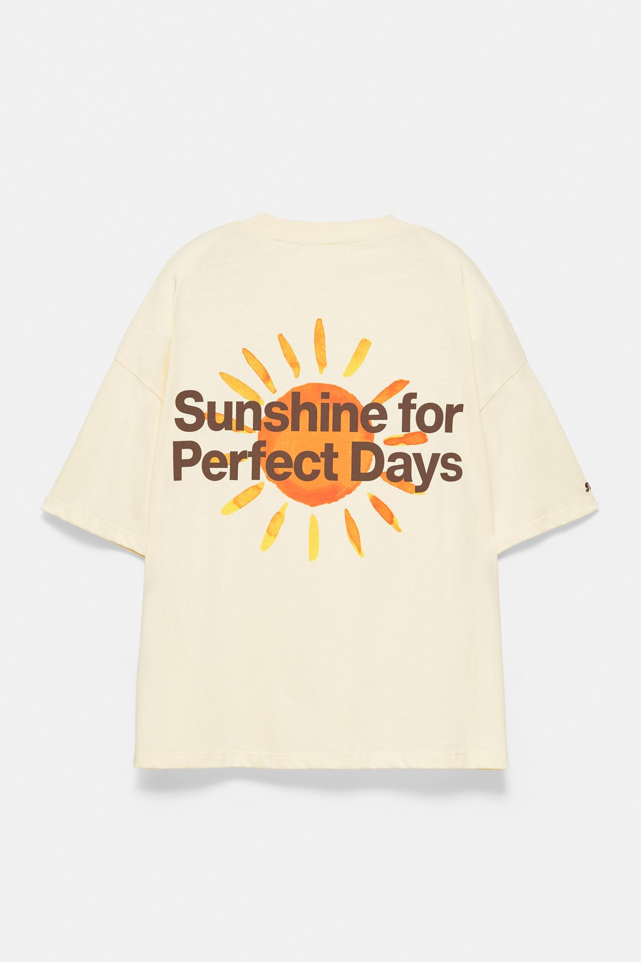 Oversize sun graphic T-shirt — Yellow