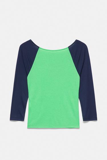 T-shirt with raglan sleeves and graphic — Green 6