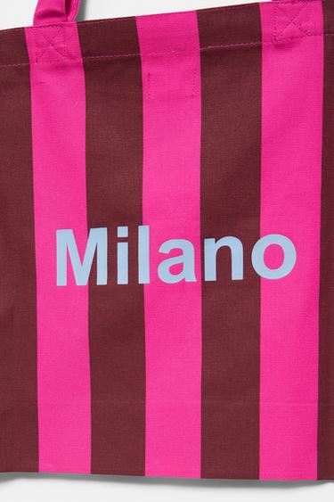 Striped cities tote bag — Fuchsia 3