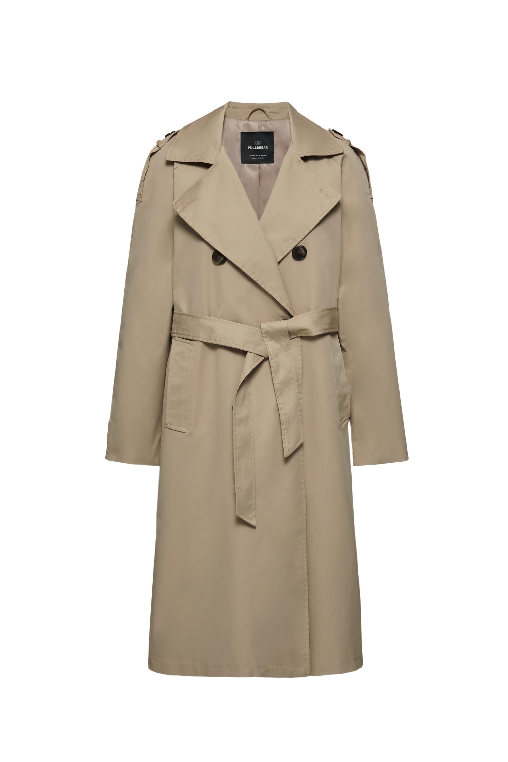 Kemerli uzun trençkot - Görsel 4