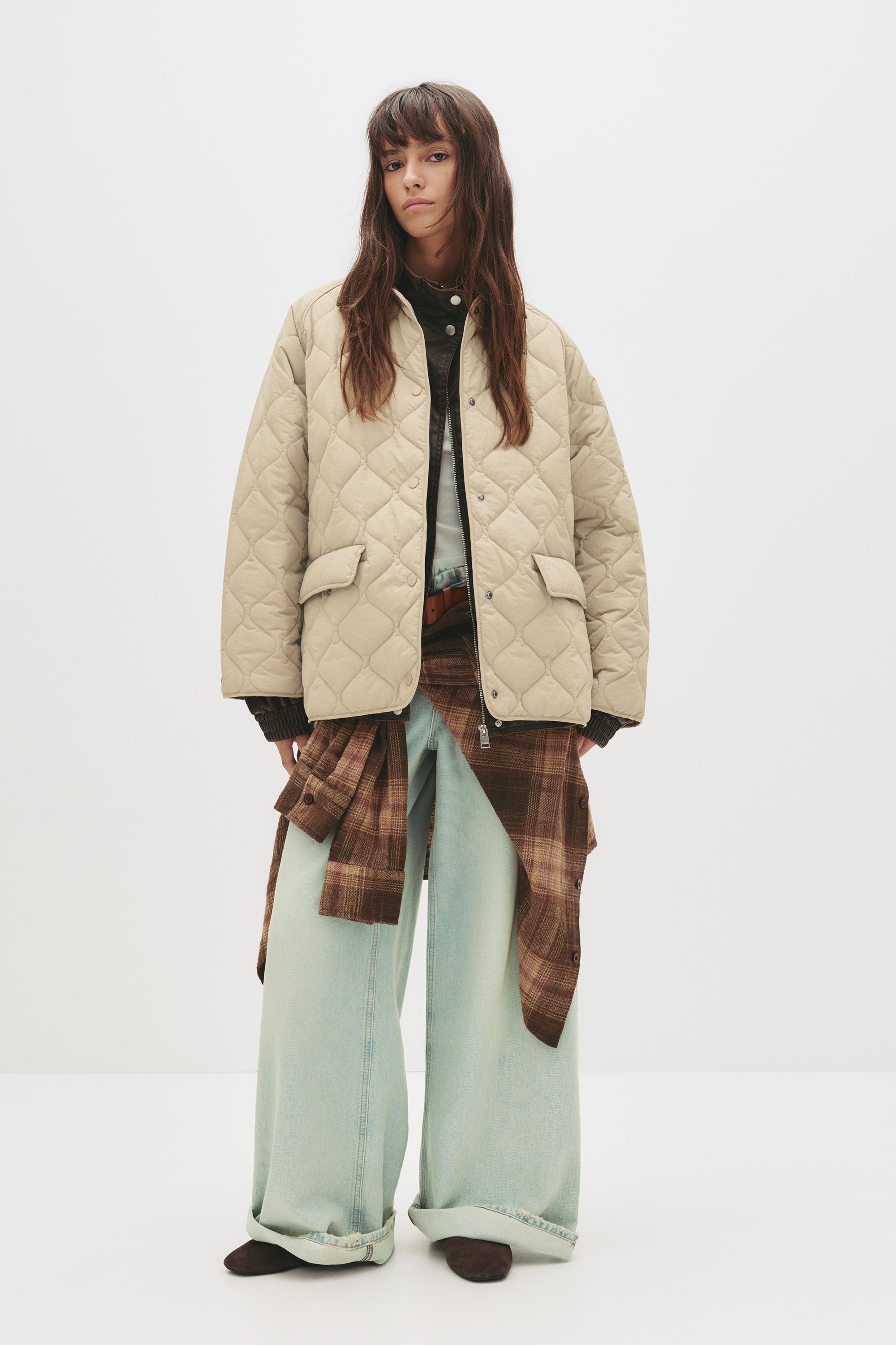 Steppjacke Mit Cordkragen