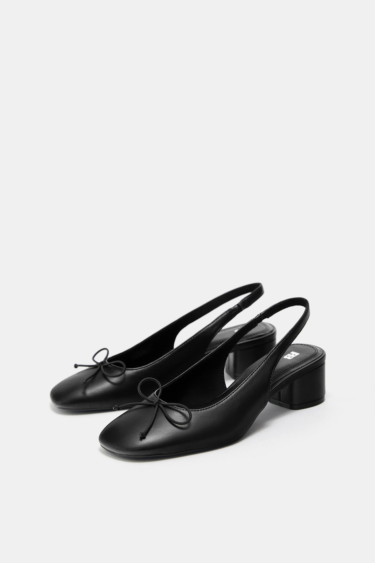 Heeled ballerinas — Black