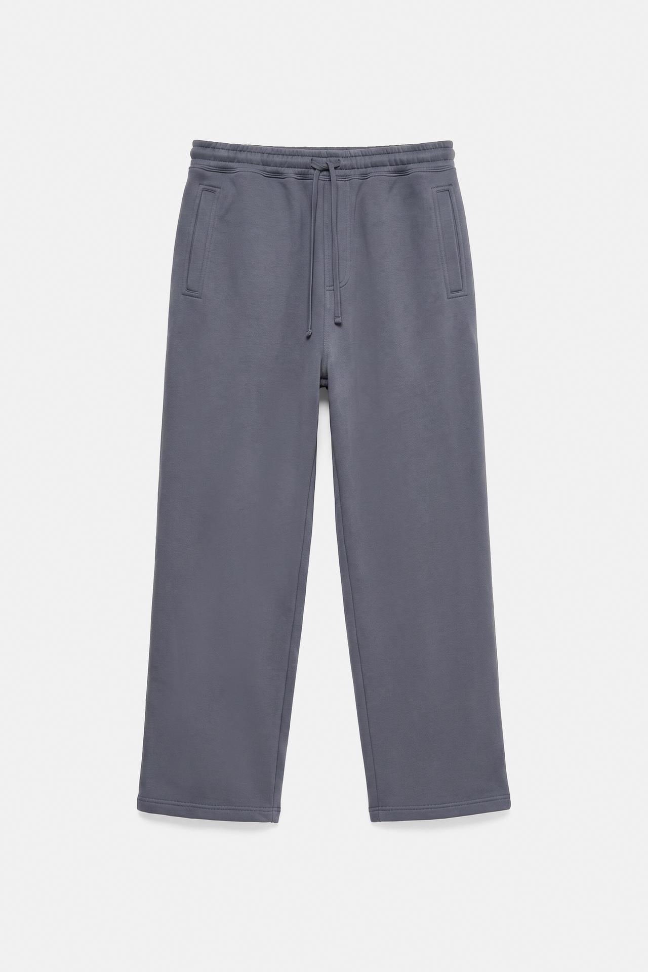 Basic baggy tracksuit bottoms — Grey blue