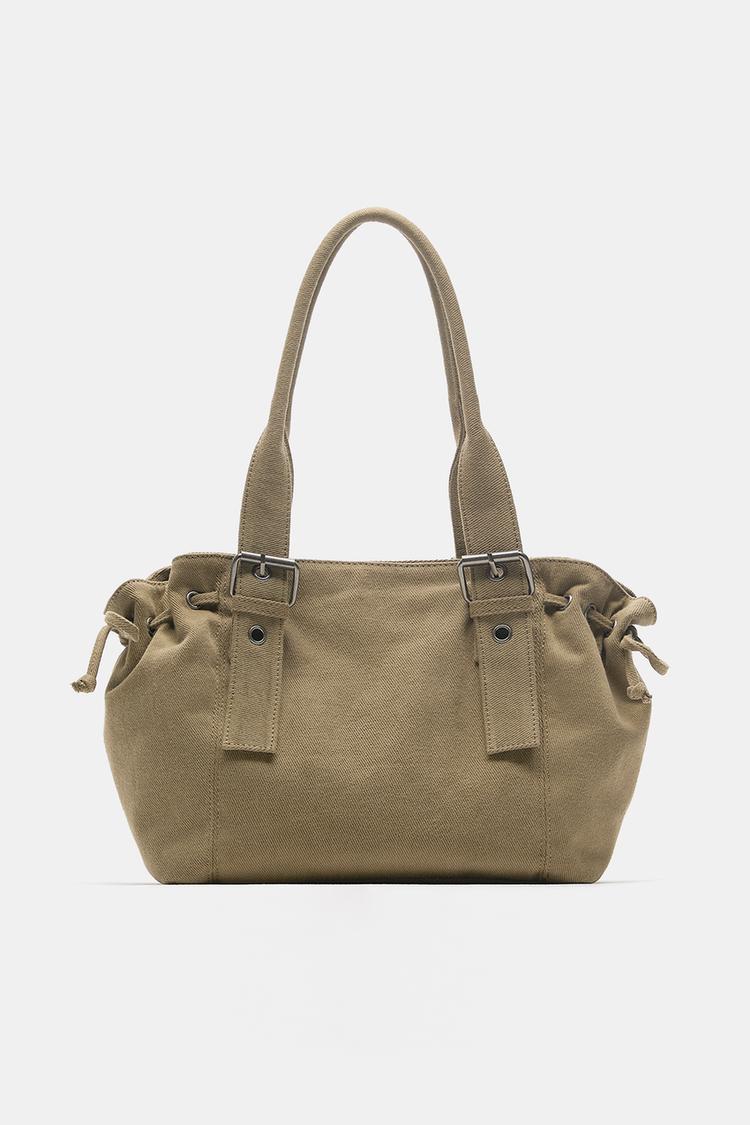 Buckle shopper bag — Camel