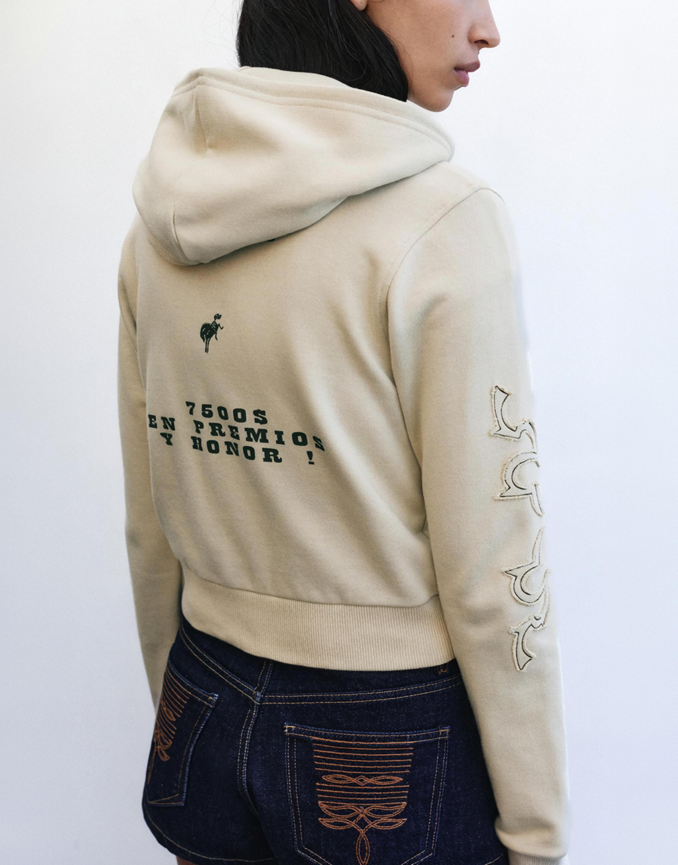 Montserrat Messeguer hoodie with zipper — Sand