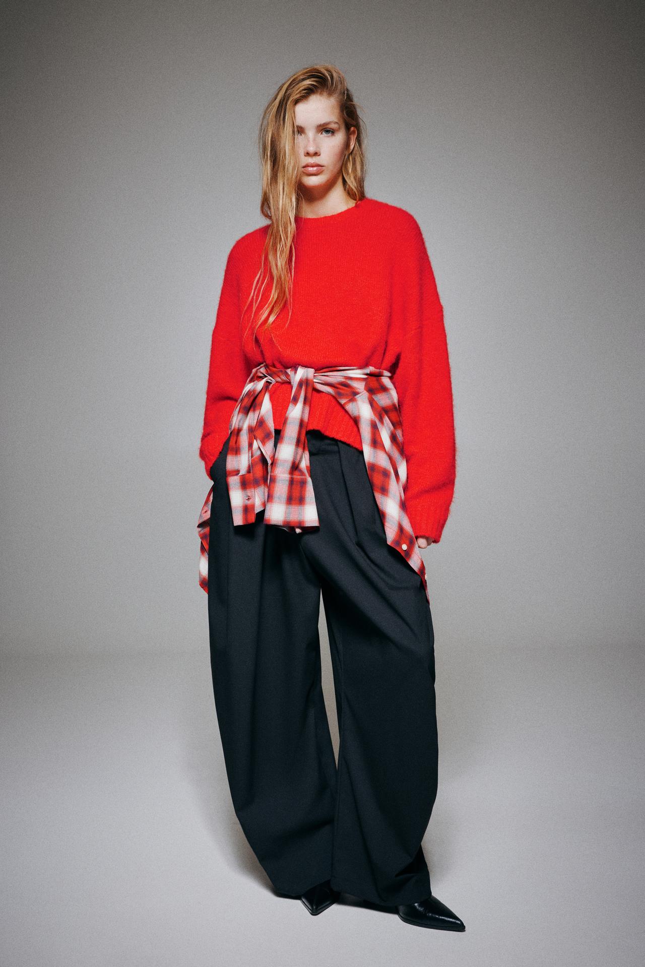 Basic knit jumper — Red