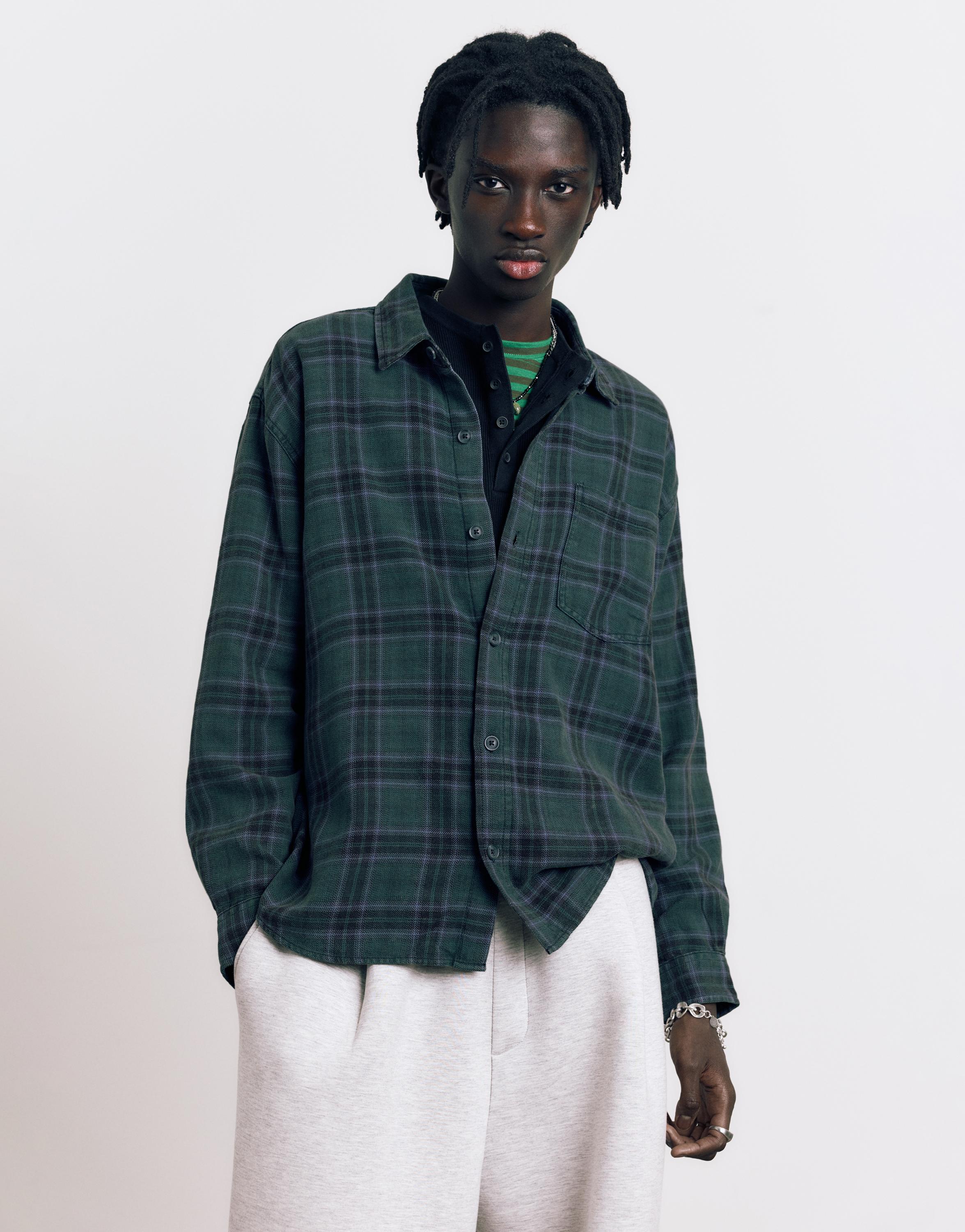 Uzun kollu kareli gömlek - Görsel 36