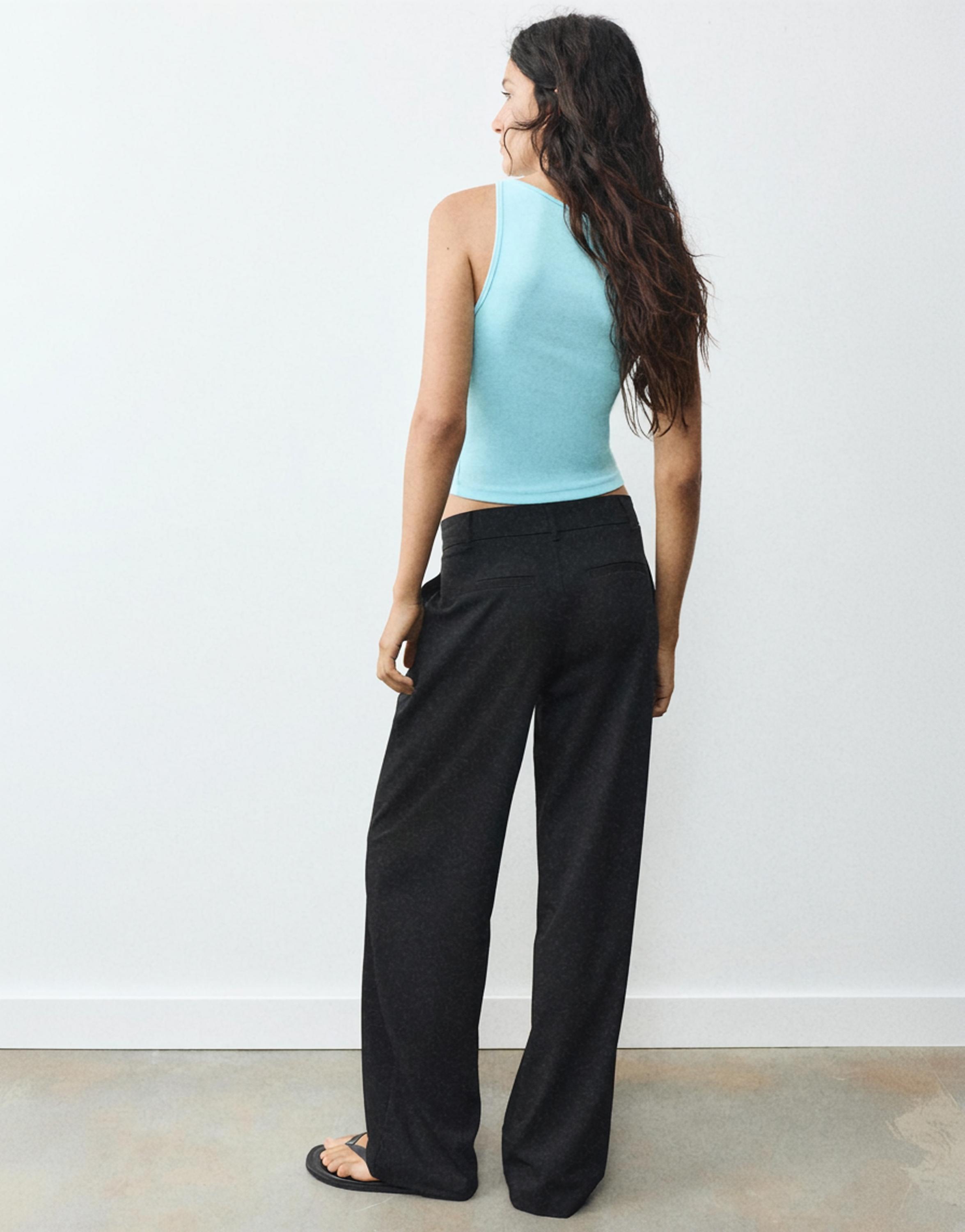 Boat neck tank top — Sky blue