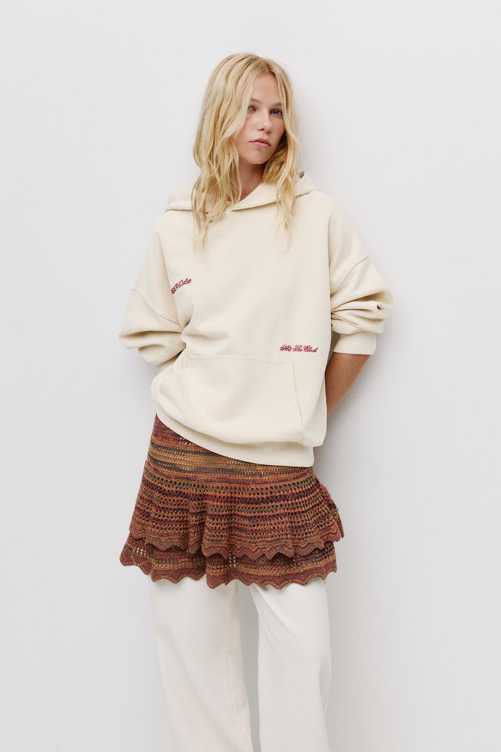 Hoodie with slogan PULL&BEAR - Main Image