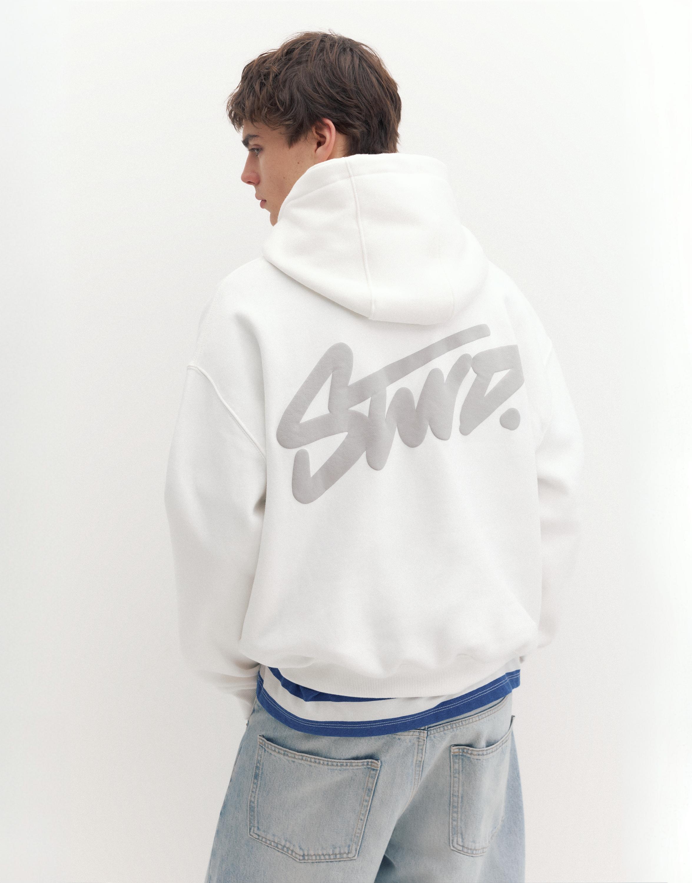 STWD logo boxy hoodie — Off white