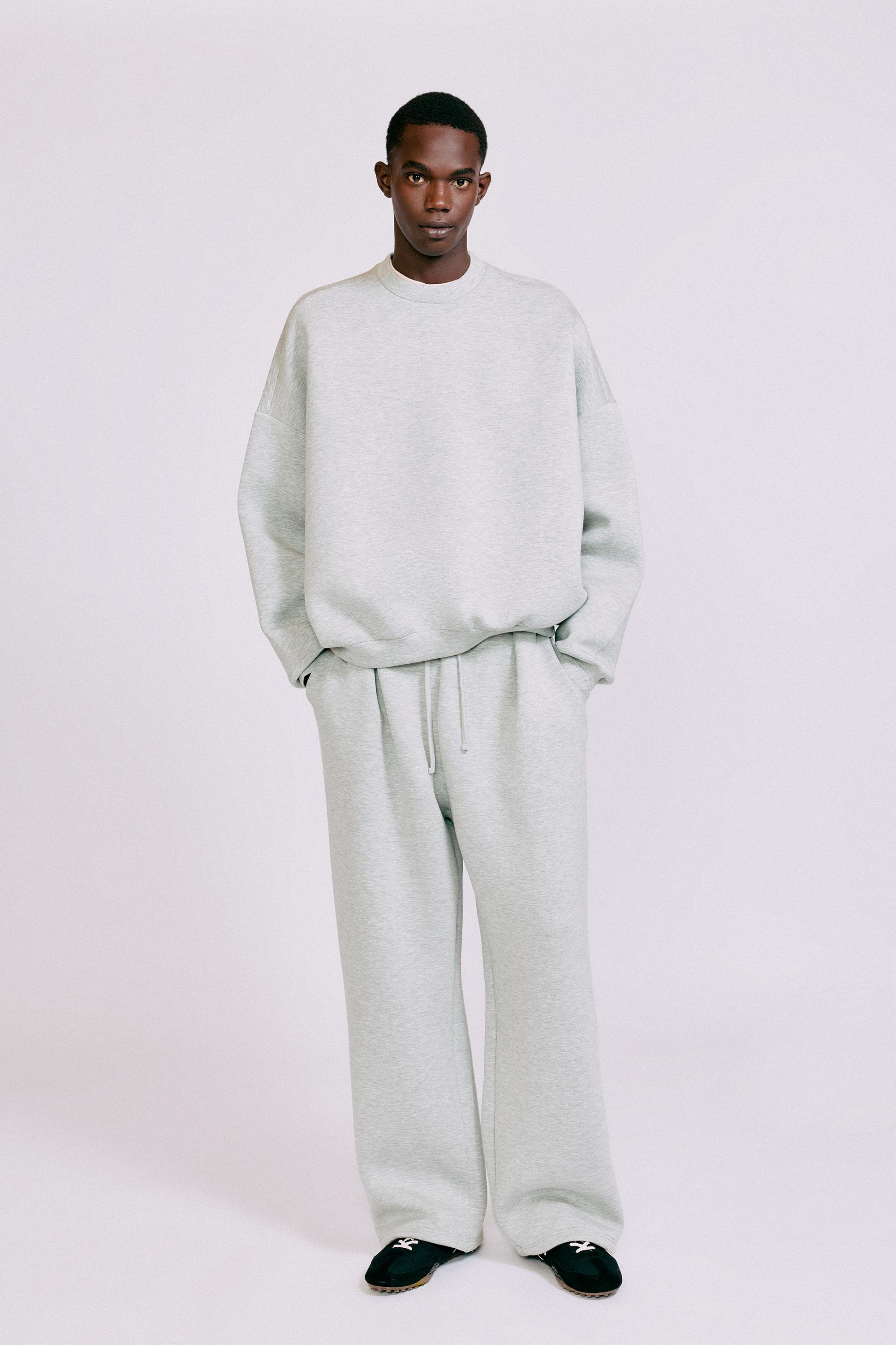 Interlock jogging pants — Grey marl