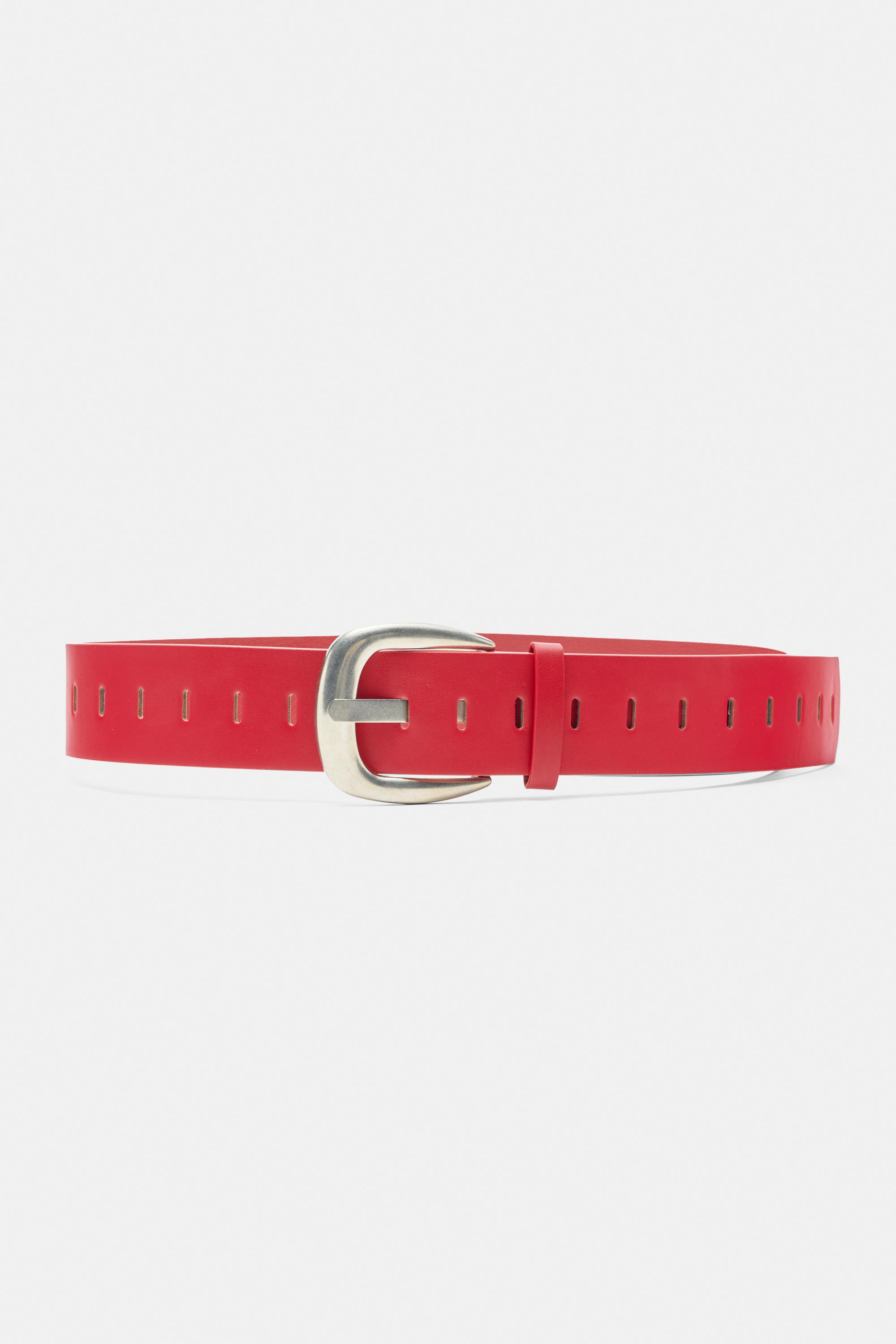 Leather effect belt — Red