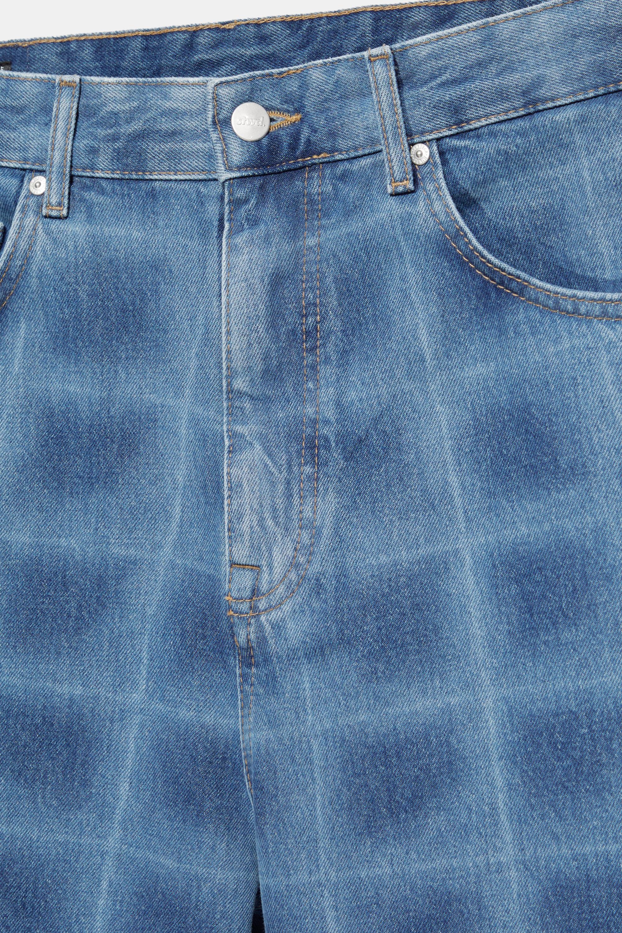 Lazer baskılı skater denim bermuda