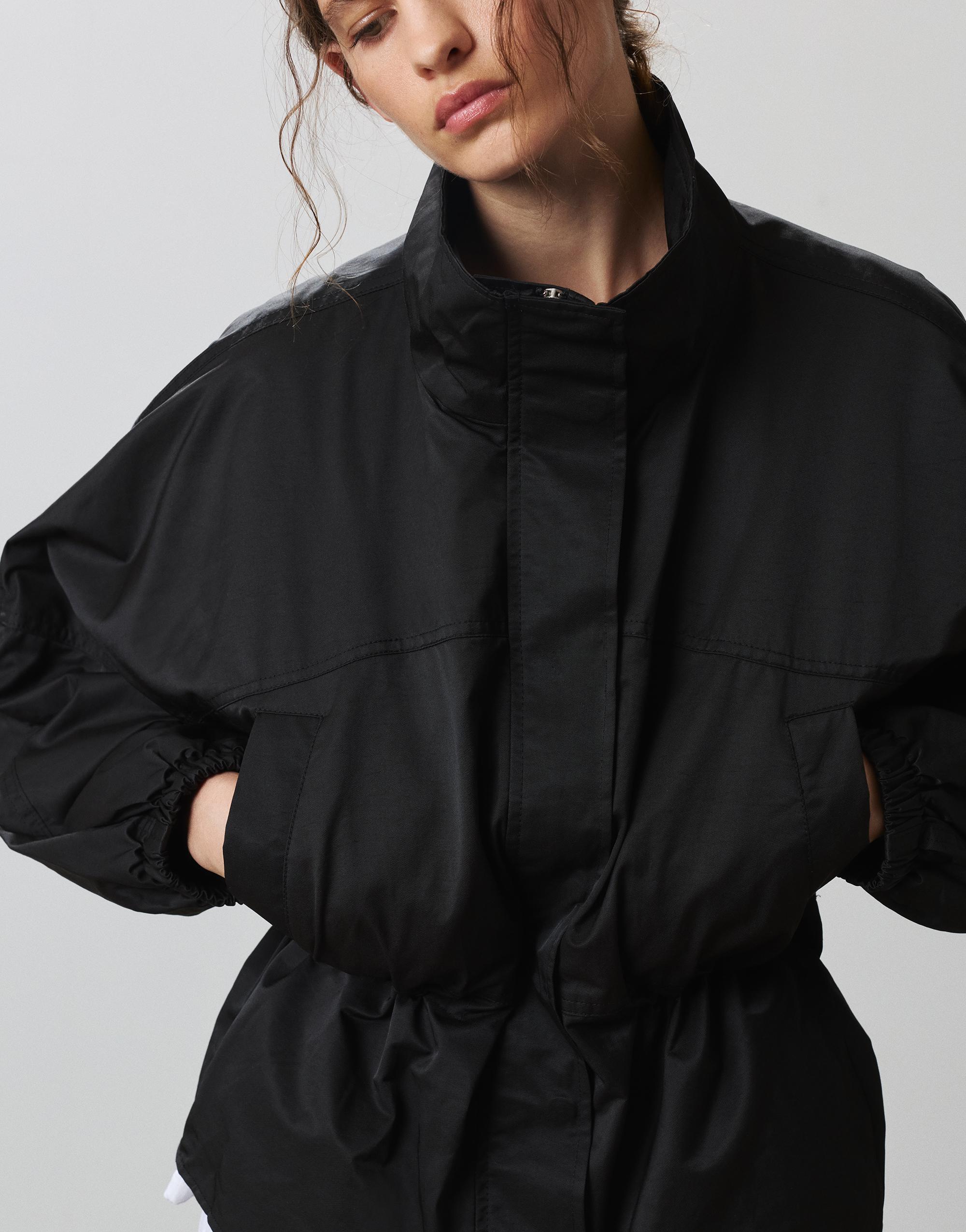 Gathered waist jacket — Black