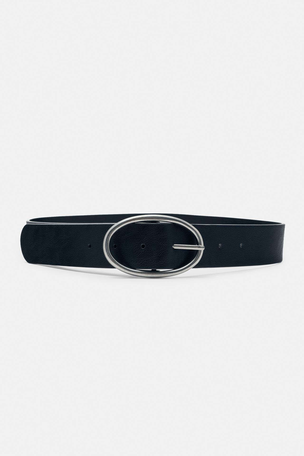 Oval buckle belt — Black