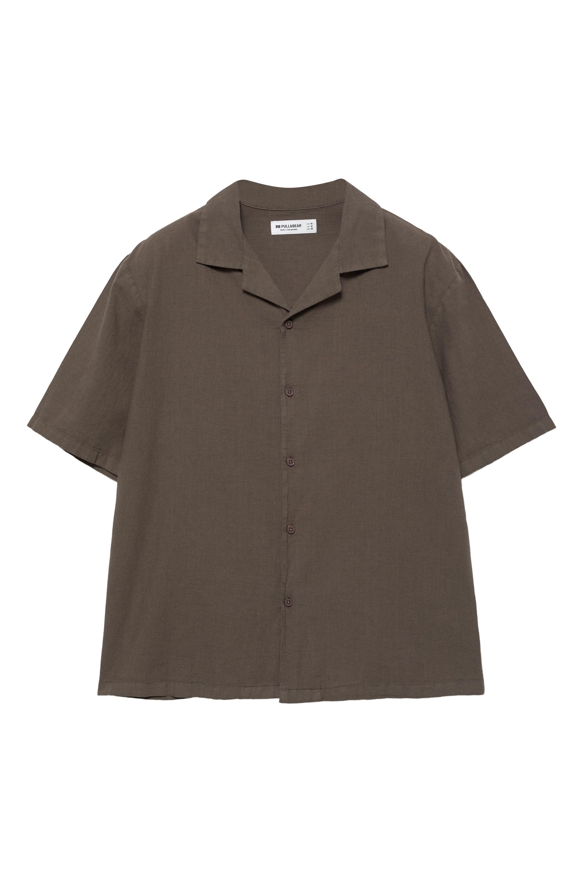 Keten kısa kollu gömlek - Görsel 5