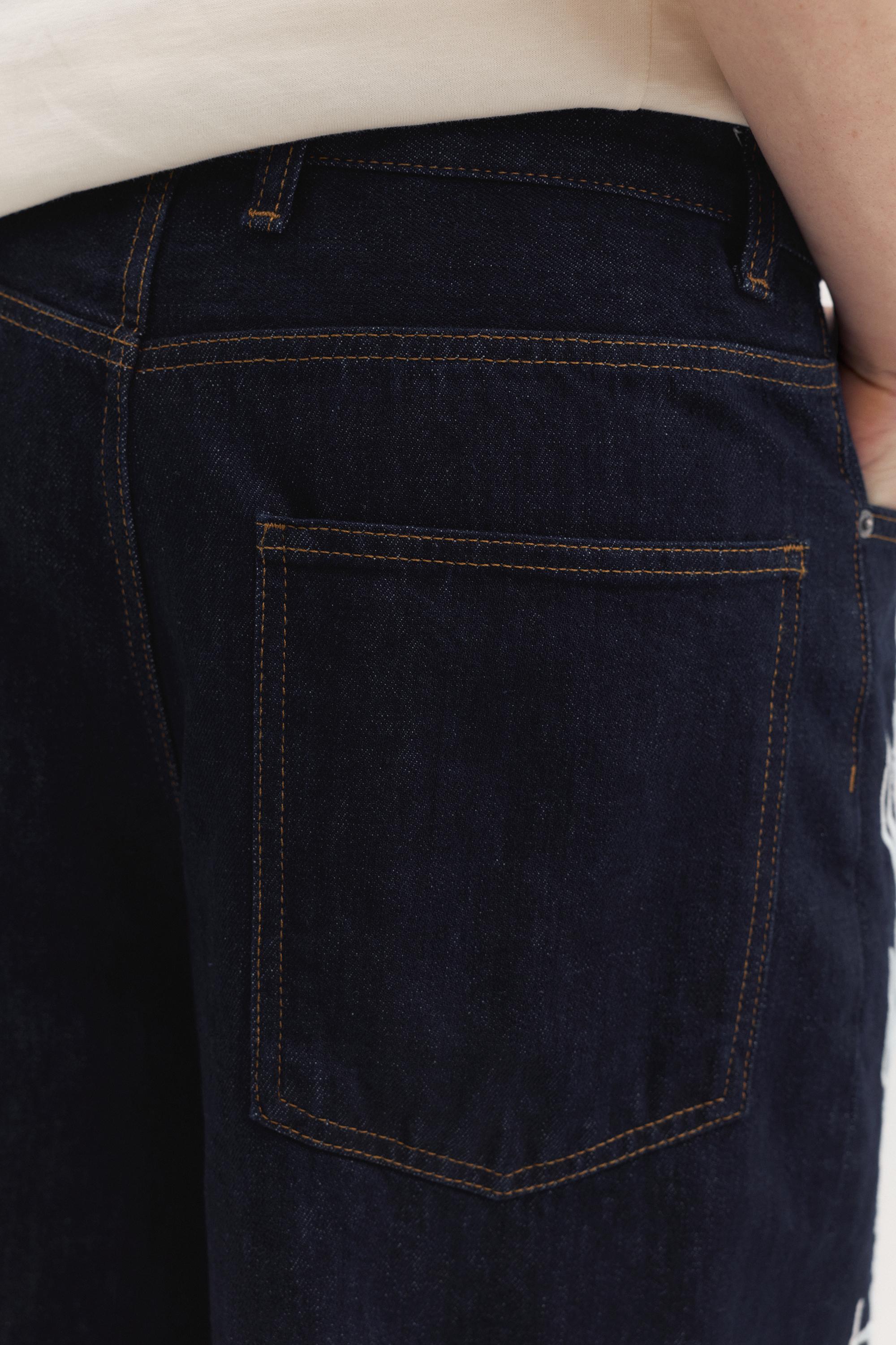 Text skater denim Bermuda shorts — Navy