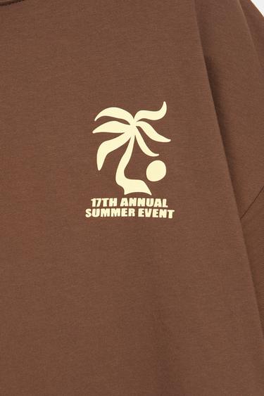 Brown palm tree graphic T-shirt — Brown 6