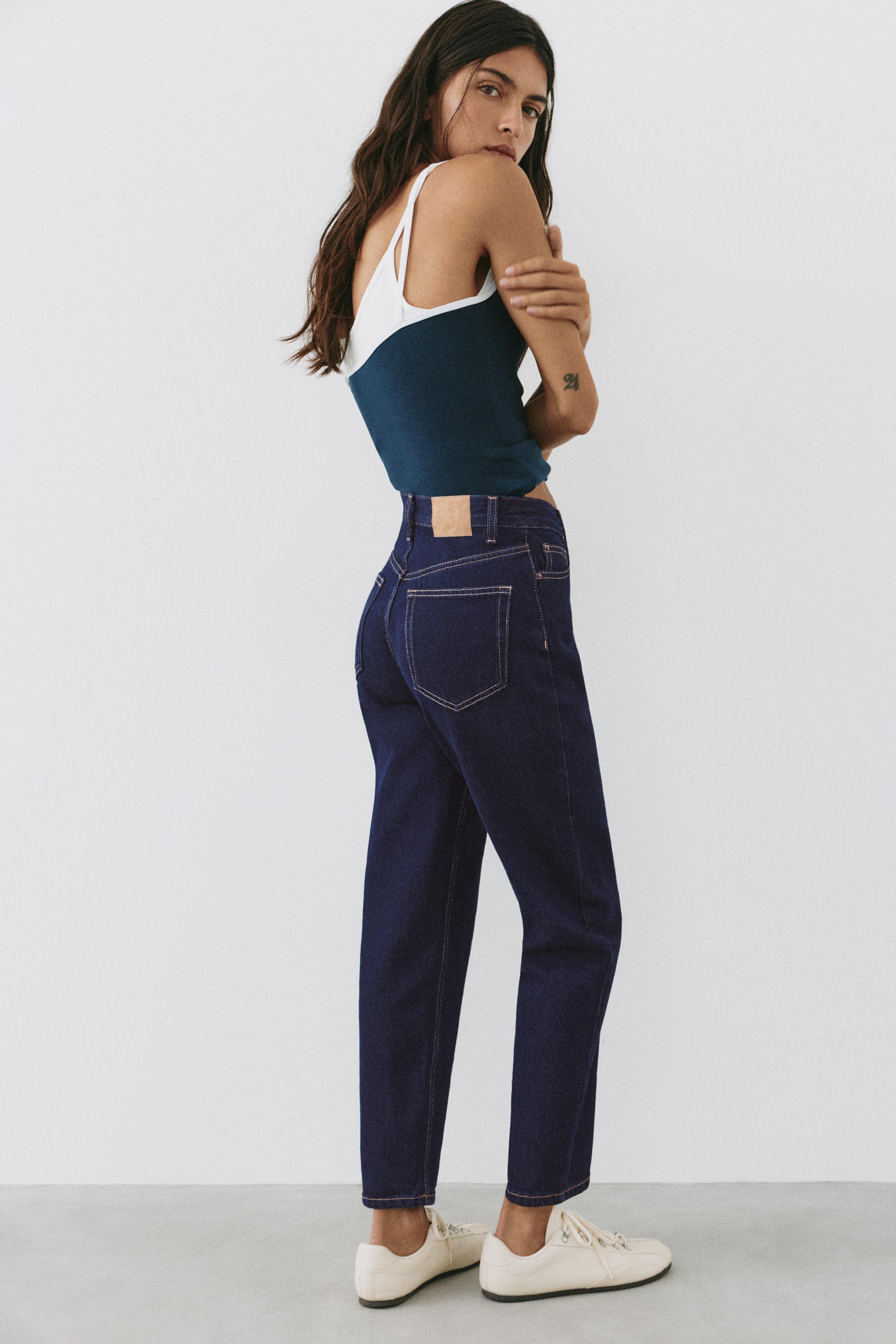 High-waist mom jeans — Ink blue
