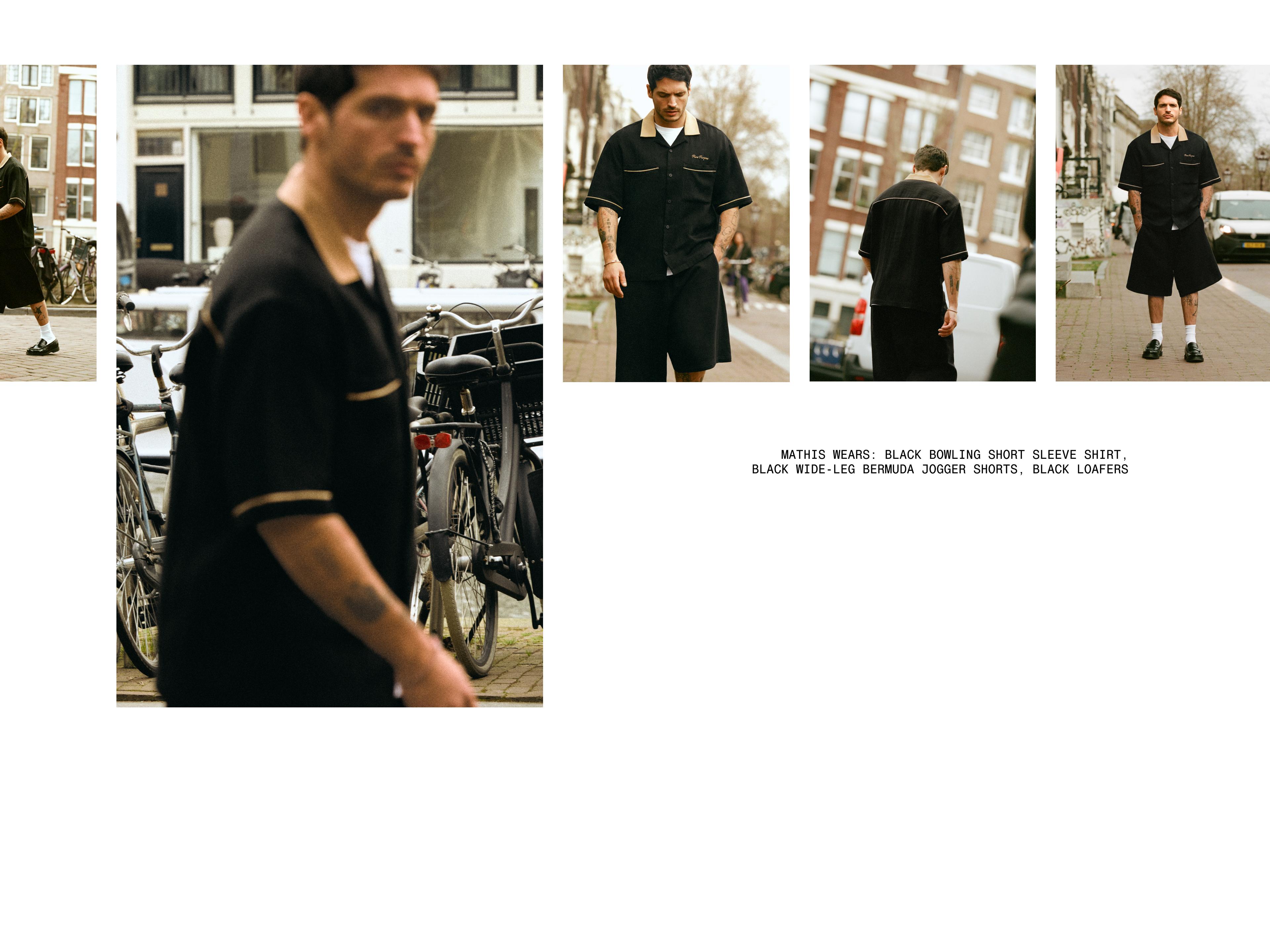 Bowling short sleeve shirt — Black